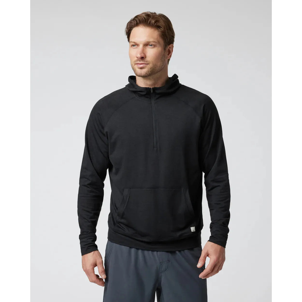 Vuori Men's Ponto Performance Half Zip Hoodie - Lightweight Athletic Pullover for Running & Gym - Breathable Workout Jacket for Men's Active Lifestyle