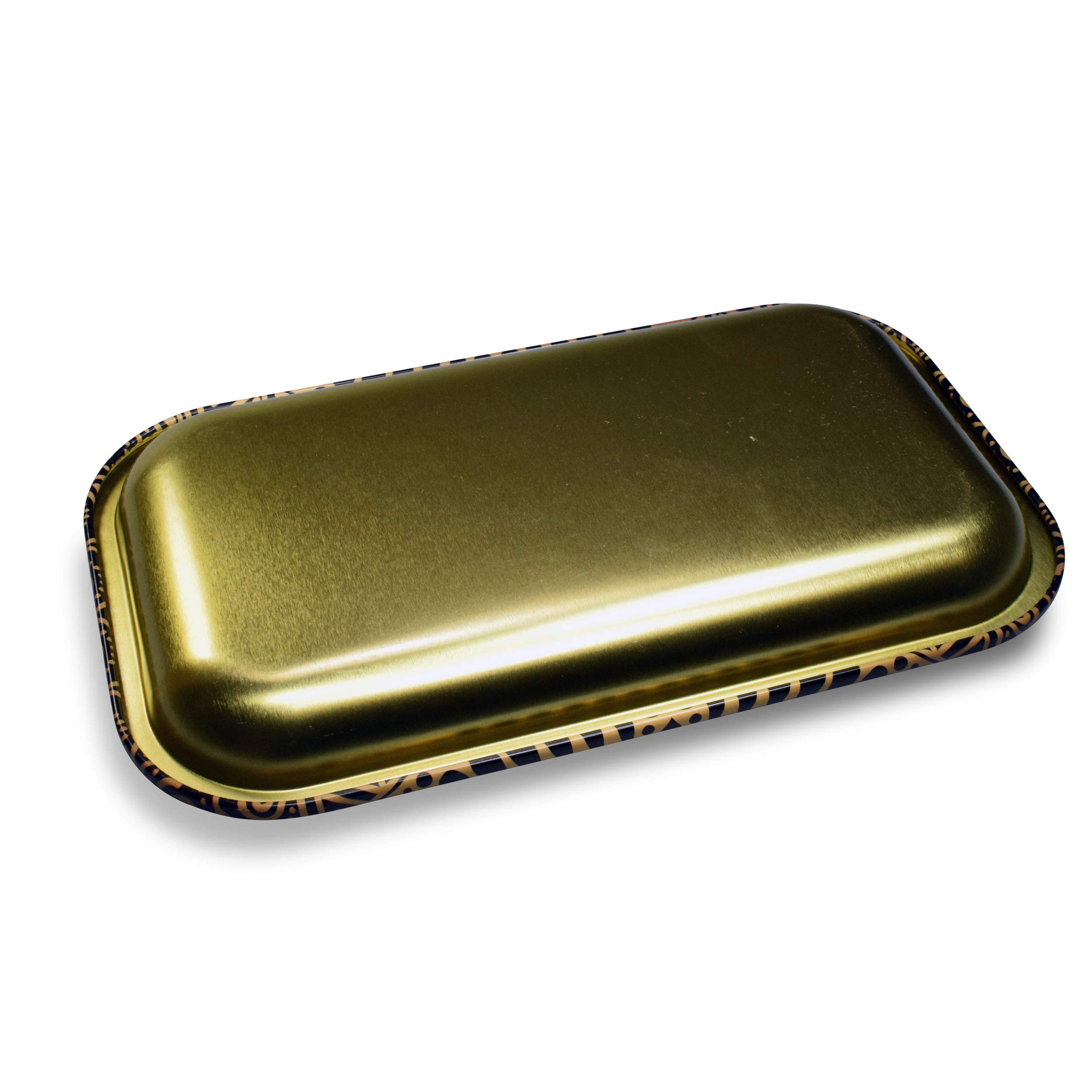 Smizzle Medium Rolling Tray with All Seeing Eye Design - 10.75 x 6.25 Inches Gold-Black/Gold - Perfect for Rolling Papers, Herbs & Smoking Accessories Organization