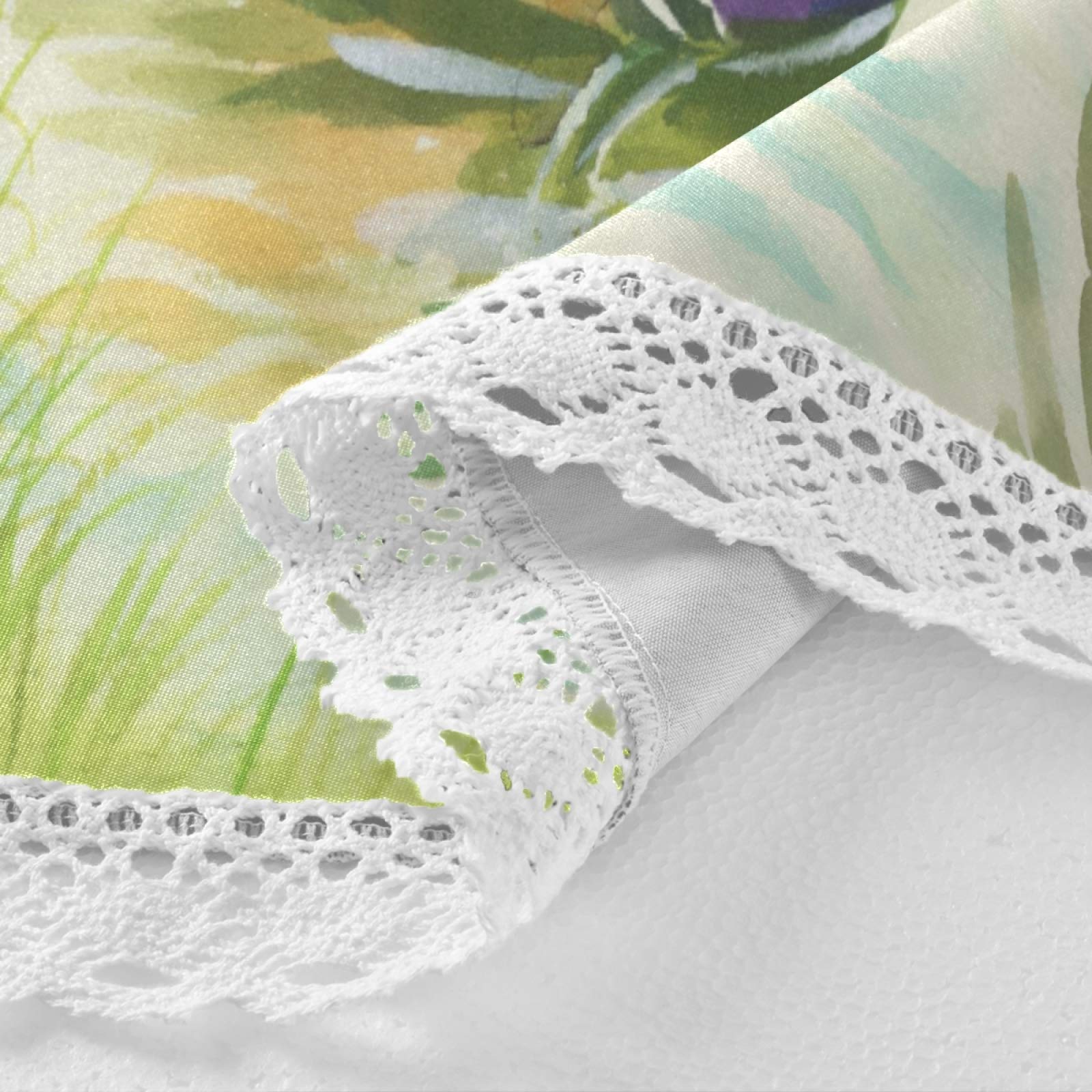 ALAZA 60 Inch Round Rainbow Duck Green Tree Tablecloth - Washable Polyester Lace Table Cover for Kitchen, Party, Picnic & Dining Decor | Perfect for Outdoor Events, Holiday Gatherings & Home Decoration