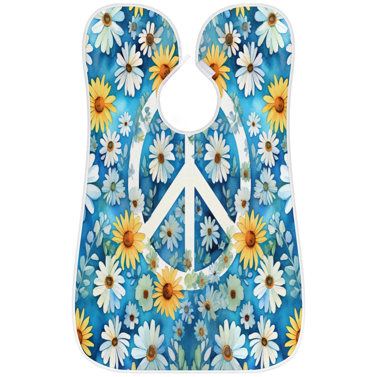 Flower Peace Symbol Beard Shaving Bib for Men | Waterproof Makeup & Hair Dye Apron | Barber Cape for Haircut | Sink Hair Catcher | Perfect Gift for Barbers & Stylists - Ideal for Salon, Home Grooming & Professional Use