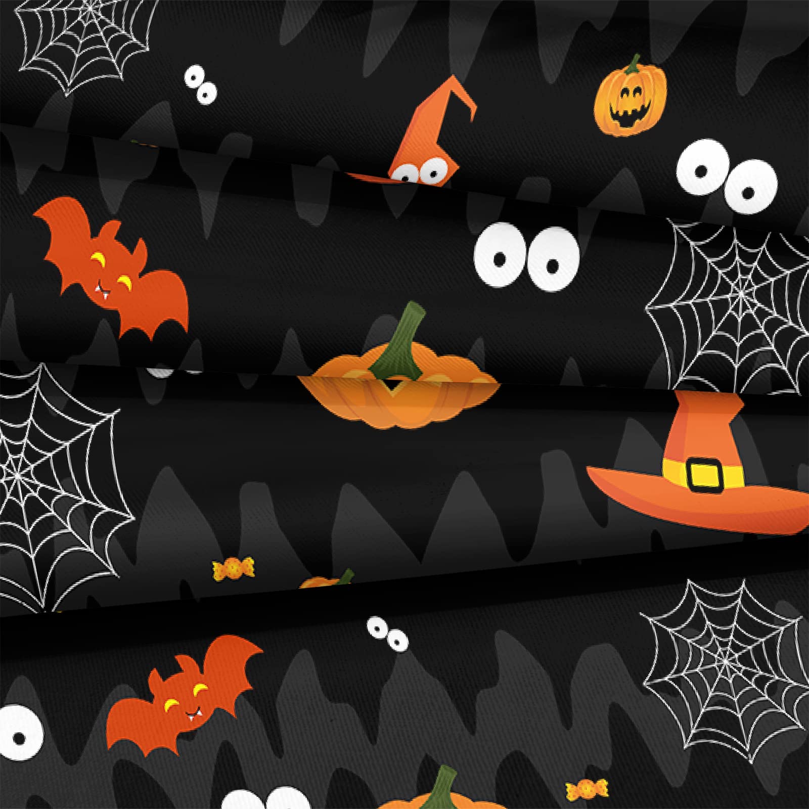 Spooky Halloween Bedding Set - Cartoon Pumpkin Duvet Cover with Bat, Spider Web & Witch Hat Design | Full Size Kids Bedroom Decor for Boys | Perfect for Halloween Parties & Themed Room Decor