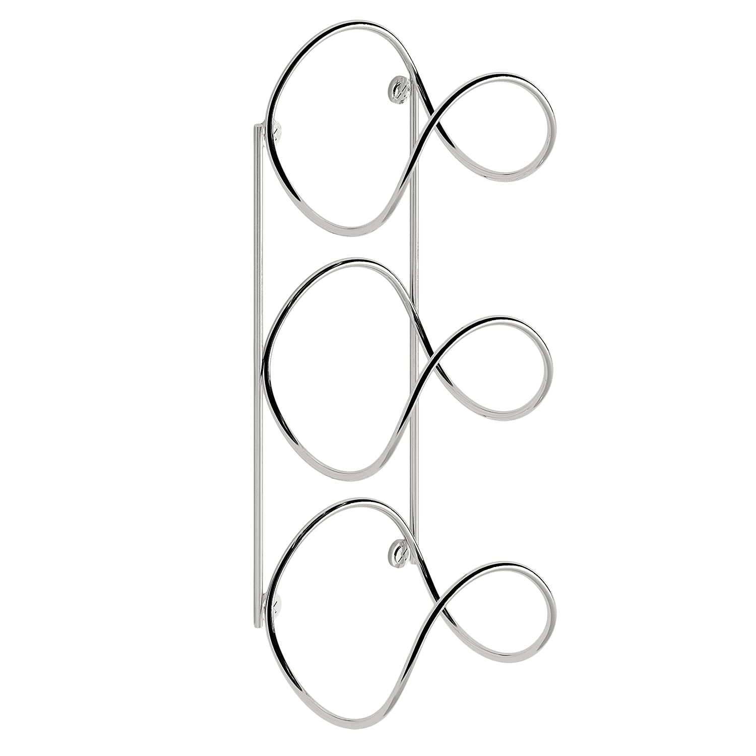 Wall Mounted Chrome Round Bathroom Towel Rack - 3 Sectional Organizer for Hand & Bath Towels | Space Saving Bathroom Storage Solution for Small Spaces & Apartment Living