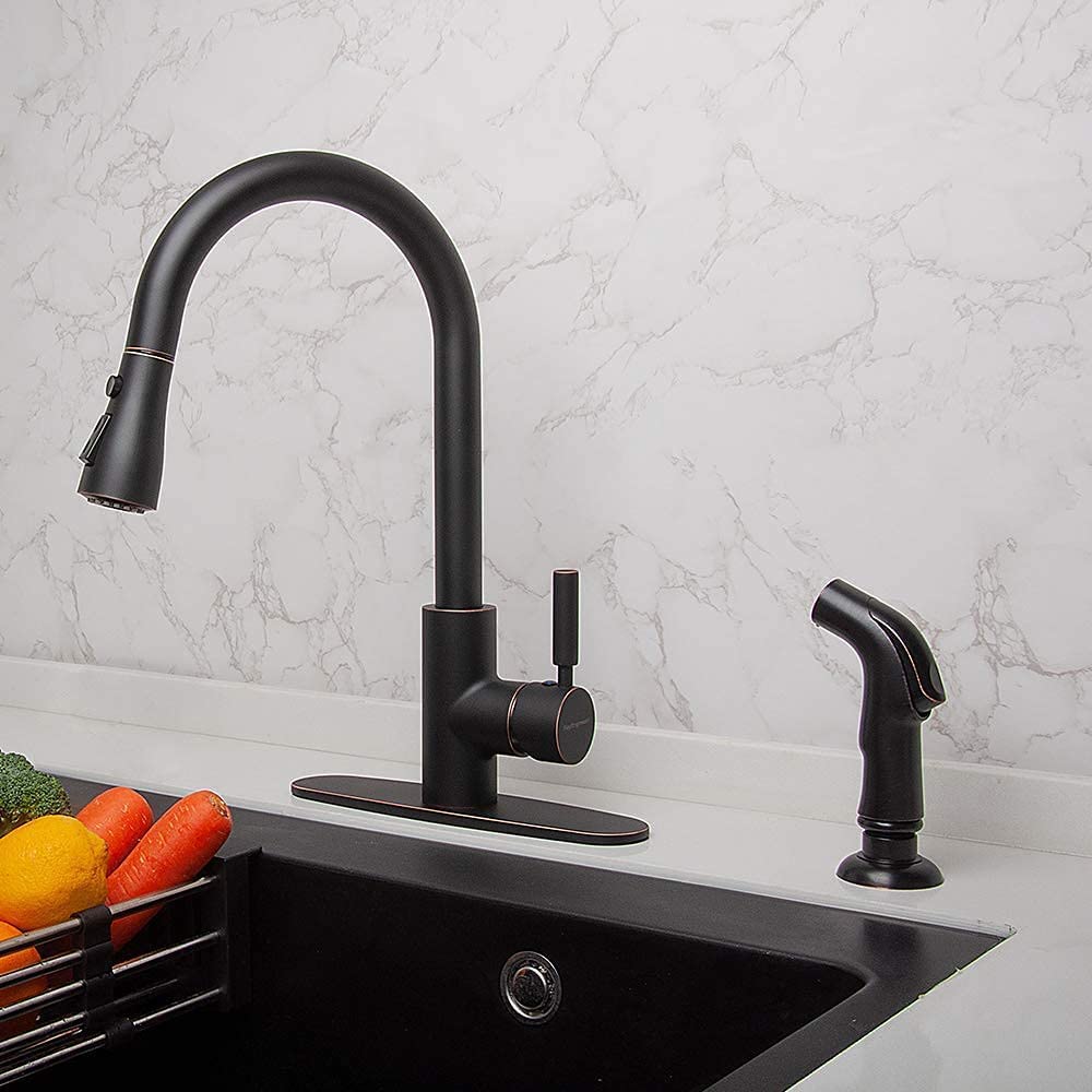 Houtingmaan Kitchen Sink Sprayer Replacement - Oil Rubbed Bronze Side Sprayer Head with Hose and Holder | Durable Sink Sprayer for Easy Dishwashing & Cleaning | Perfect for Home Kitchen, RV, and Outdoor Use