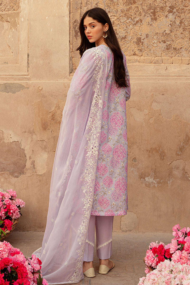 LILAC DREAM 3-Piece Lawn Printed Suit for Women | Floral Printed Cotton Outfit | Perfect for Summer Parties, Weddings & Casual Wear