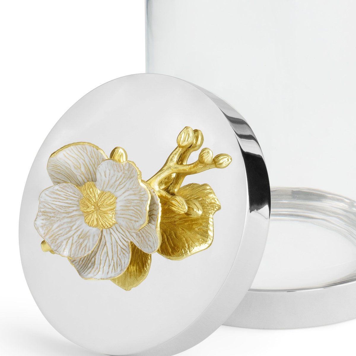 Premium Orchid Canisters Set - Elegant Glass Storage Jars for Tea, Coffee, Sugar & Spices - Perfect for Kitchen Organization & Home Decor
