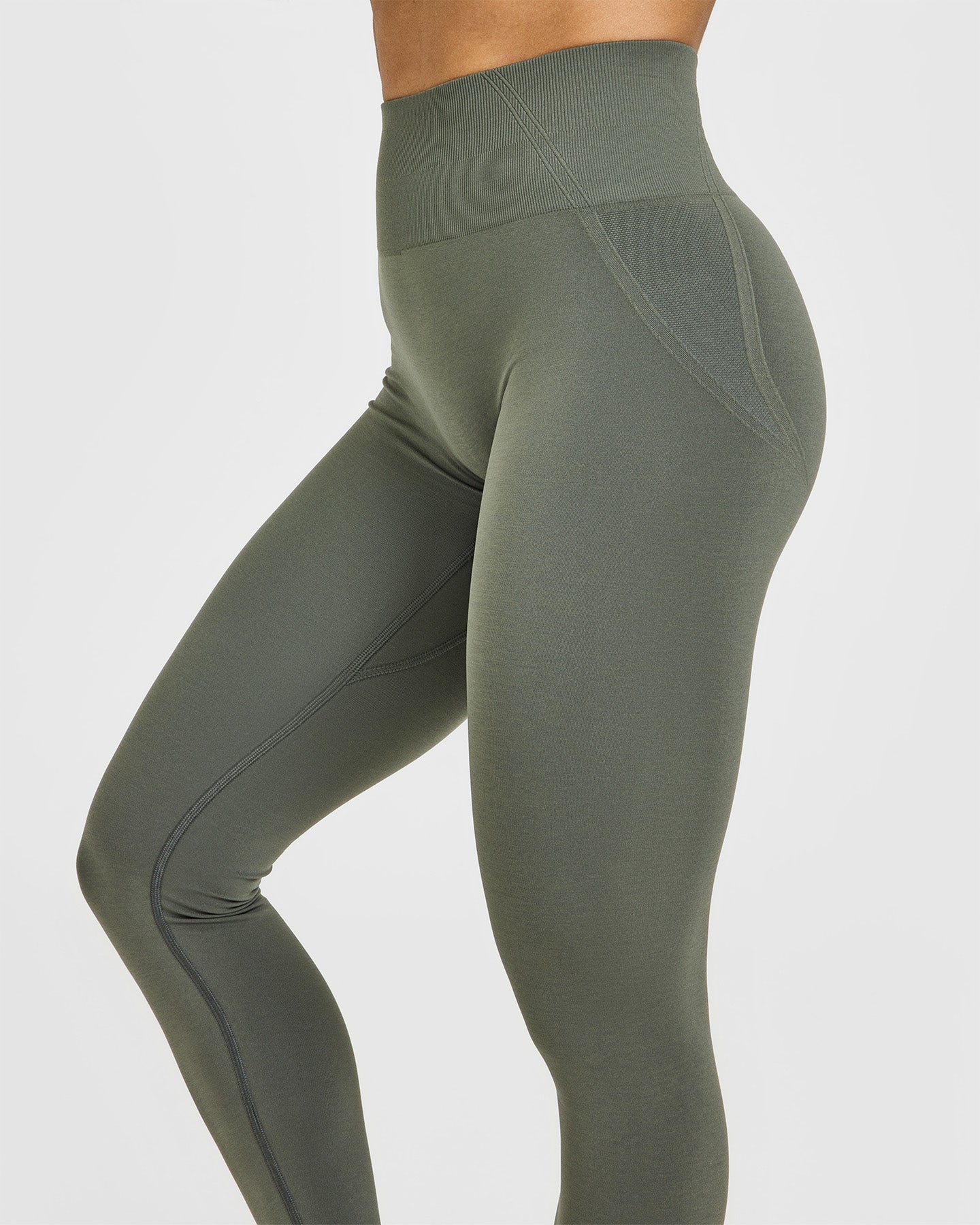 High Waist Seamless Yoga Leggings for Women - Dark Khaki | Buttery Soft Workout Pants for Pilates, Running & Lounge Wear