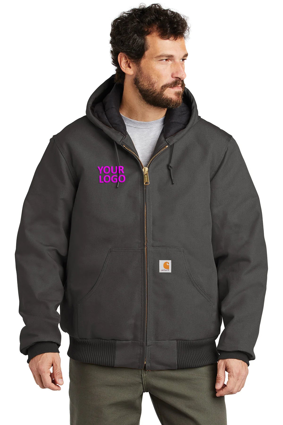 Carhartt Flannel Lined Duck Custom Jackets for Men - Durable Workwear with Warm Fleece Lining - Ideal for Construction, Outdoor Jobs & Winter Activities