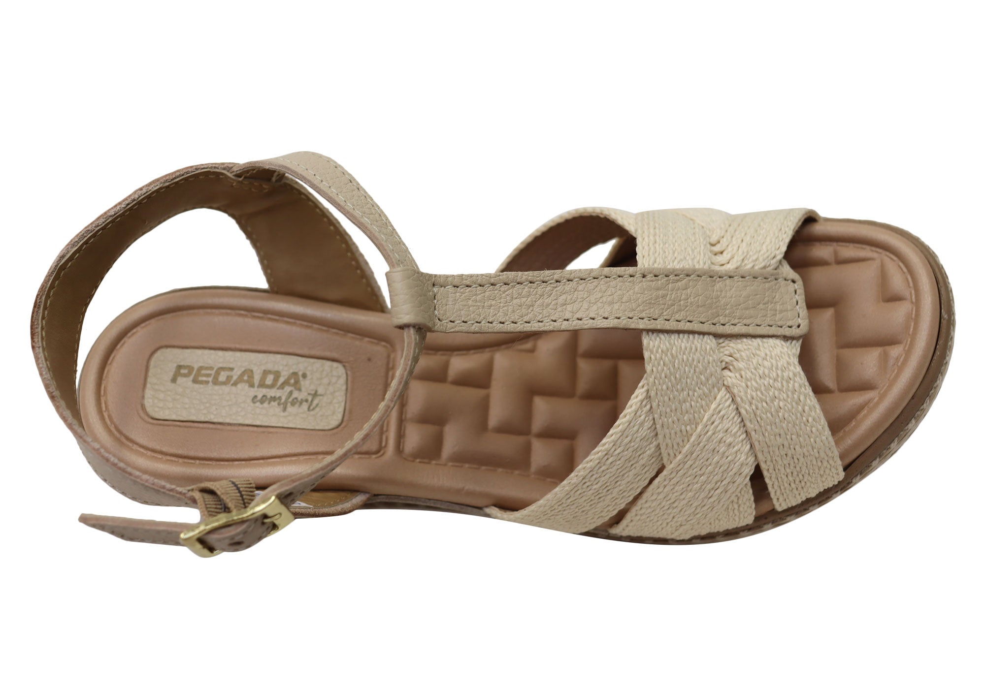 Pegada Carlisle Women's Brazilian Comfortable Leather Wedge Sandals - Stylish & Supportive Summer Shoes for Beach, Vacation & Casual Outings