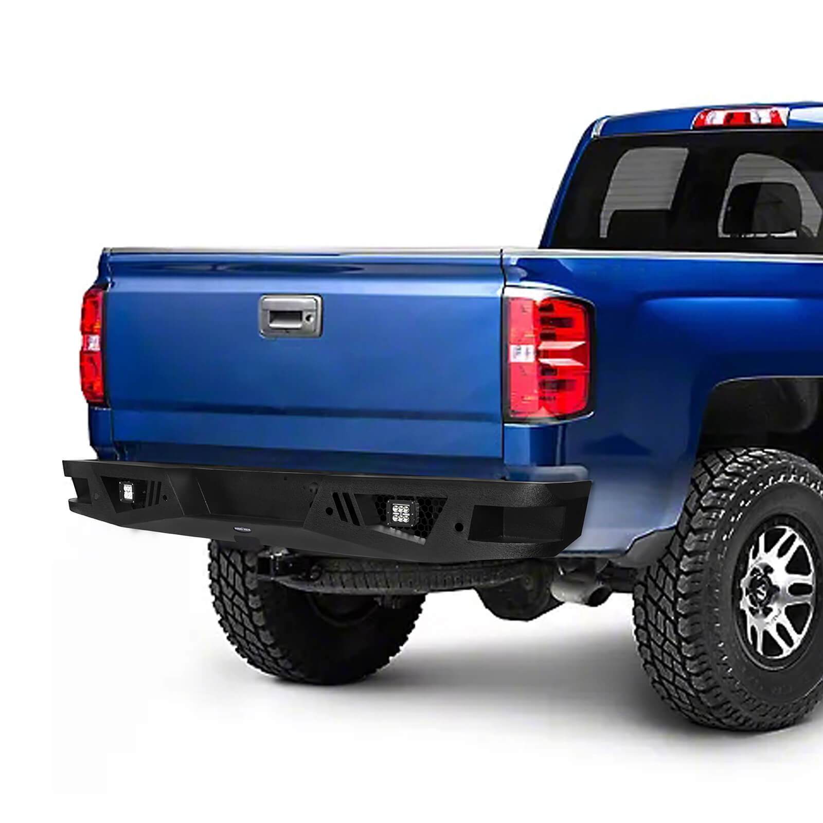 Chevrolet Silverado 1500 Rear Bumper (2007-2018) - Heavy Duty Steel Replacement with U-Box Design | Perfect for Off-Roading, Truck Upgrades & Work Site Protection