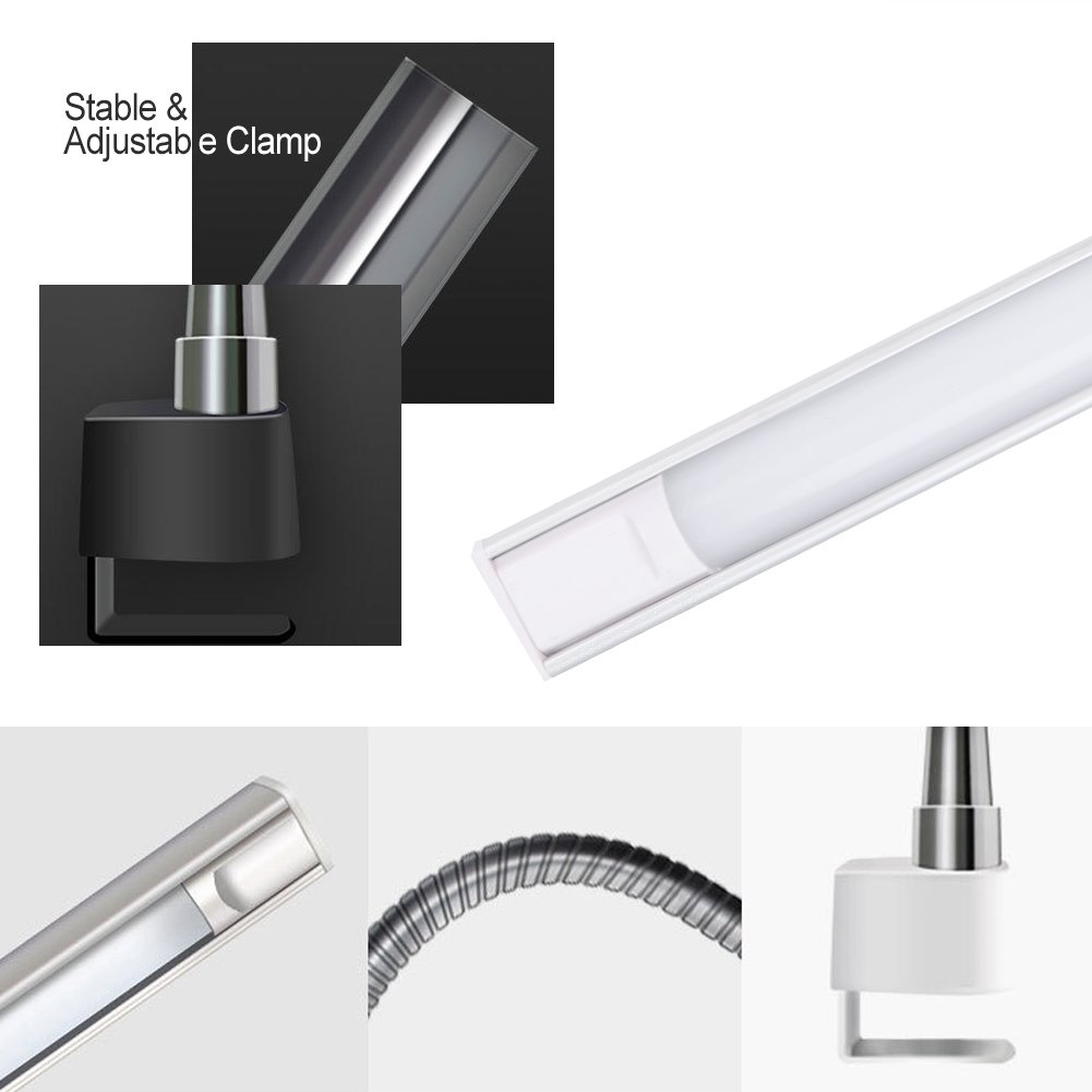Ultra Slim LED Desk Lamp with 360° Rotation Metal Arm - 3 Lighting Modes, Eye-Protecting Book Light for Salon, Office, Bedroom & Reading (Clamp Design) | Perfect for Studying, Working & Makeup Application
