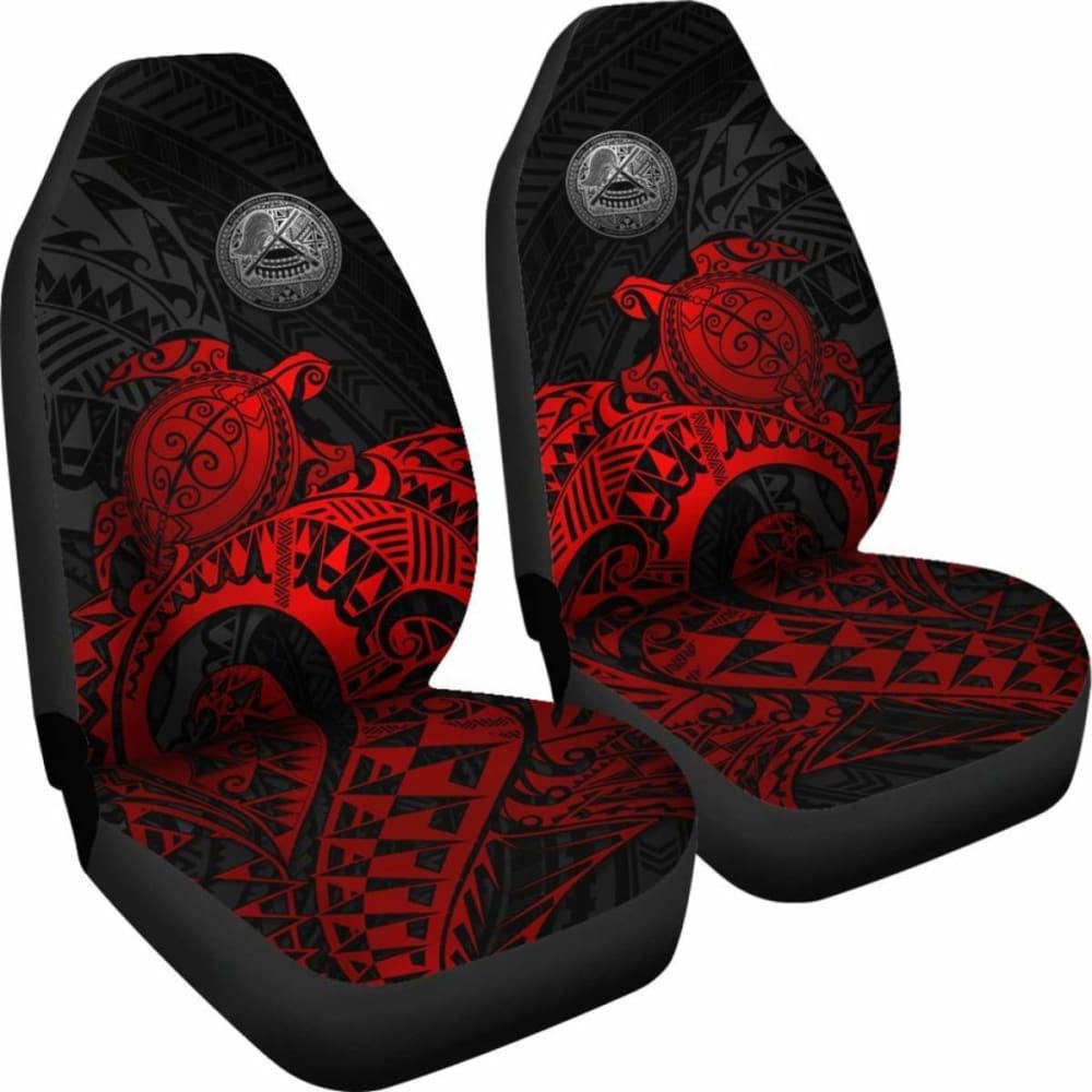 Premium American Samoa Car Seat Covers with Seal Turtle Design (Red) - Durable, Comfortable & Stylish - Perfect for Cars, Trucks & SUVs - Great Gift for Turtle Lovers & Eco-Conscious Drivers