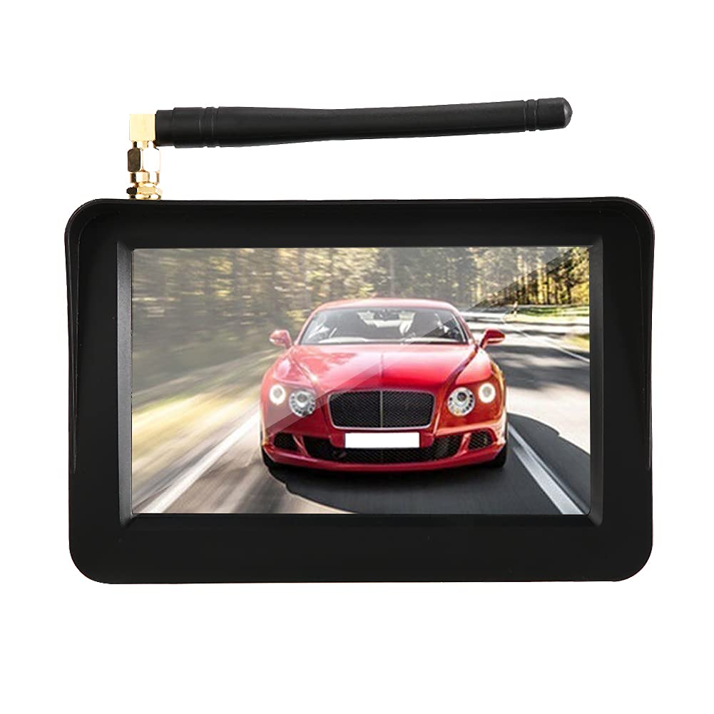 5in Wireless Car Monitor - HD Digital Rear View Camera with IP68 Waterproof Design & NTSC System - License Plate Frame Mount for Safe Parking & Night Driving | Perfect for SUVs, Trucks, RVs & Trailers