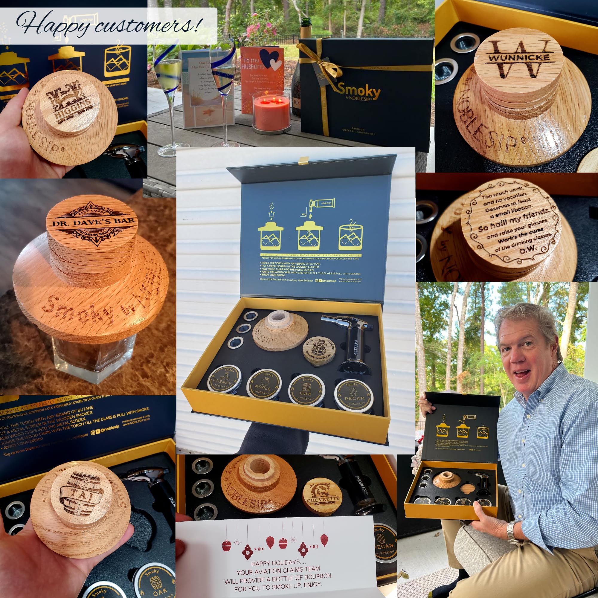 Premium Cocktail Smoker Kit - All-in-One Smoking Box for Whiskey, Bourbon, Scotch & Cocktails | NOBLESIP Smoky Gift Set with Designer Case | Perfect Valentine's Day Gift for Men & Whisky Lovers | Ideal for Home Bars, Parties & Romantic Evenings