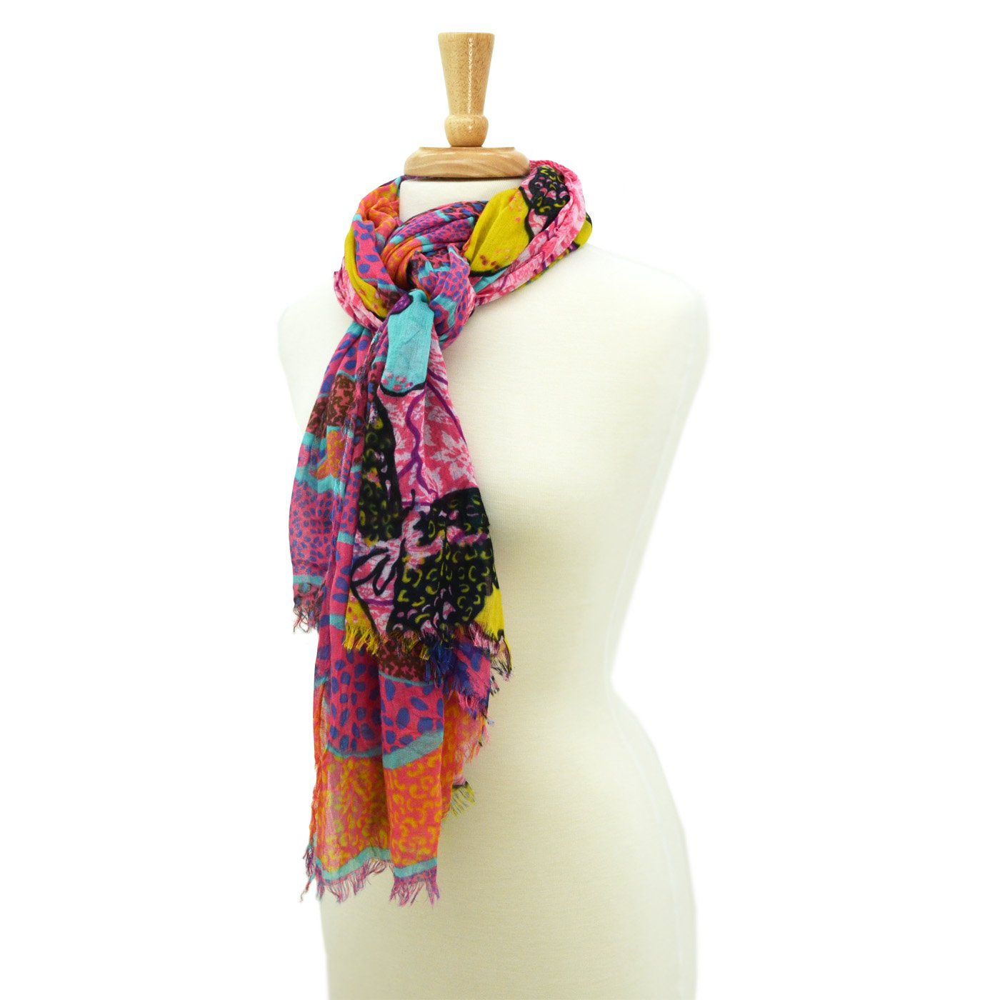 【Samantha Safari Wonderland Scarf】时尚印花丝巾 女士百搭春夏薄款围巾 旅行度假拍照必备配饰