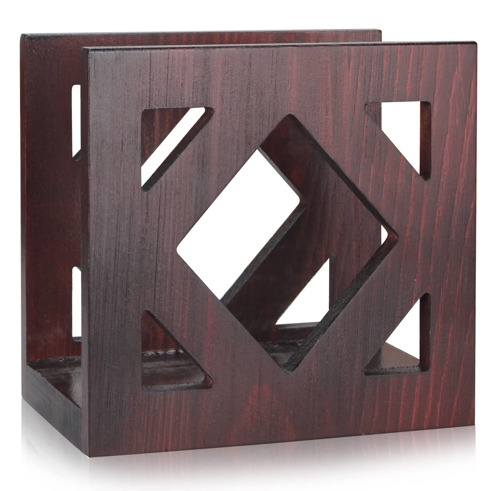 Vintage Black Farmhouse Wooden Napkin Holder - Rustic Kitchen & Dining Table Decor for Christmas, Thanksgiving, and Everyday Use - Perfect for Farmhouse, Cottagecore, and Vintage Style Homes