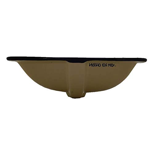 Handmade Talavera Rectangle Black Mexican Bathroom Sink #184 - Authentic Mexican Ceramic Vessel Sink for Farmhouse, Rustic, and Spanish Style Bathrooms