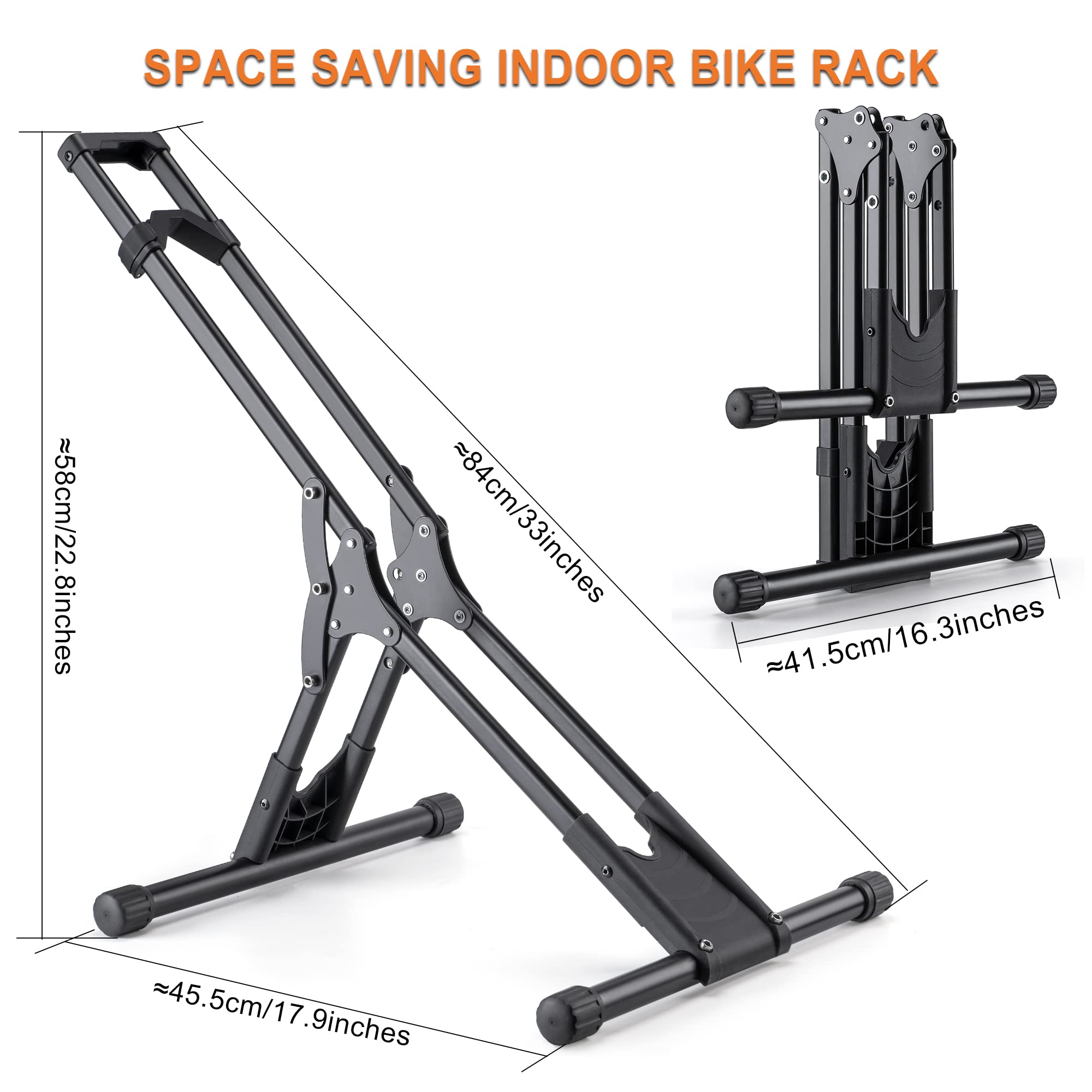 Heavy Duty Bike Floor Stand Rack - Indoor Bicycle Storage Stand for Garage, Home, Apartment - Fits 20