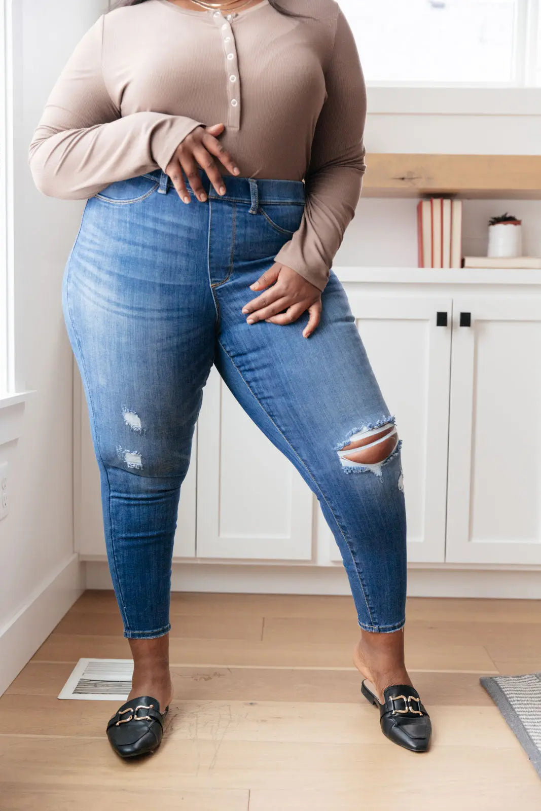 Get Together Mid Rise Skinny Jegging - Stretchy Comfortable Women's Jeans for Everyday Wear | Perfect for Work, Casual Outings & Travel
