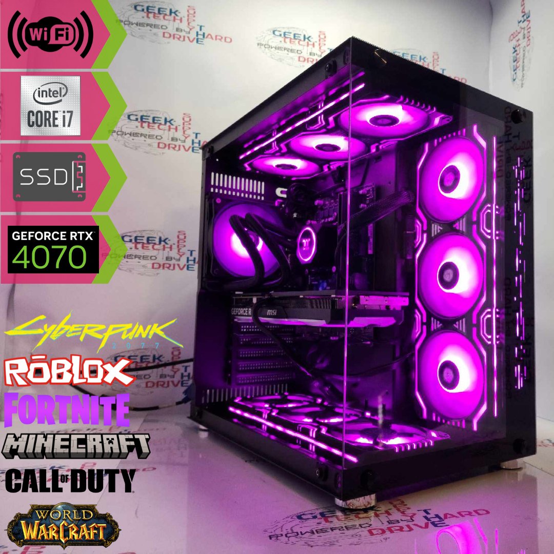 Custom Gaming PC Desktop Computer - Intel Core i7, NVIDIA GeForce RTX 5070, 2TB M2 SSD, 32GB DDR5 RAM, VR Ready, B760 Motherboard - Ultimate Gaming & Streaming Setup for Esports & 4K Gaming