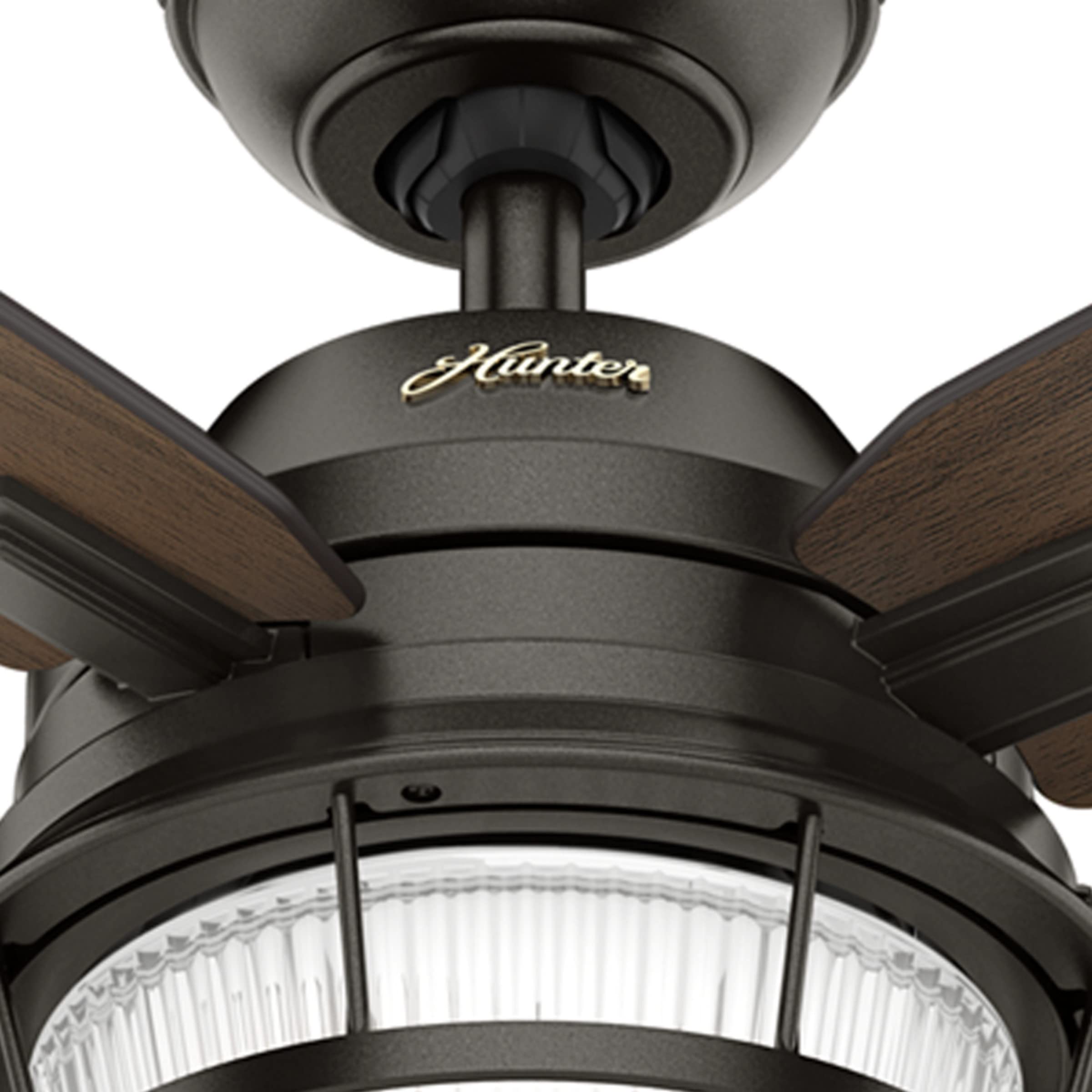 Hunter Fan Company 52 Inch Ocala Noble Bronze Indoor/Outdoor Ceiling Fan with LED Light Kit and Pull Chain - Perfect for Patio, Porch, Living Room, and Bedroom Cooling
