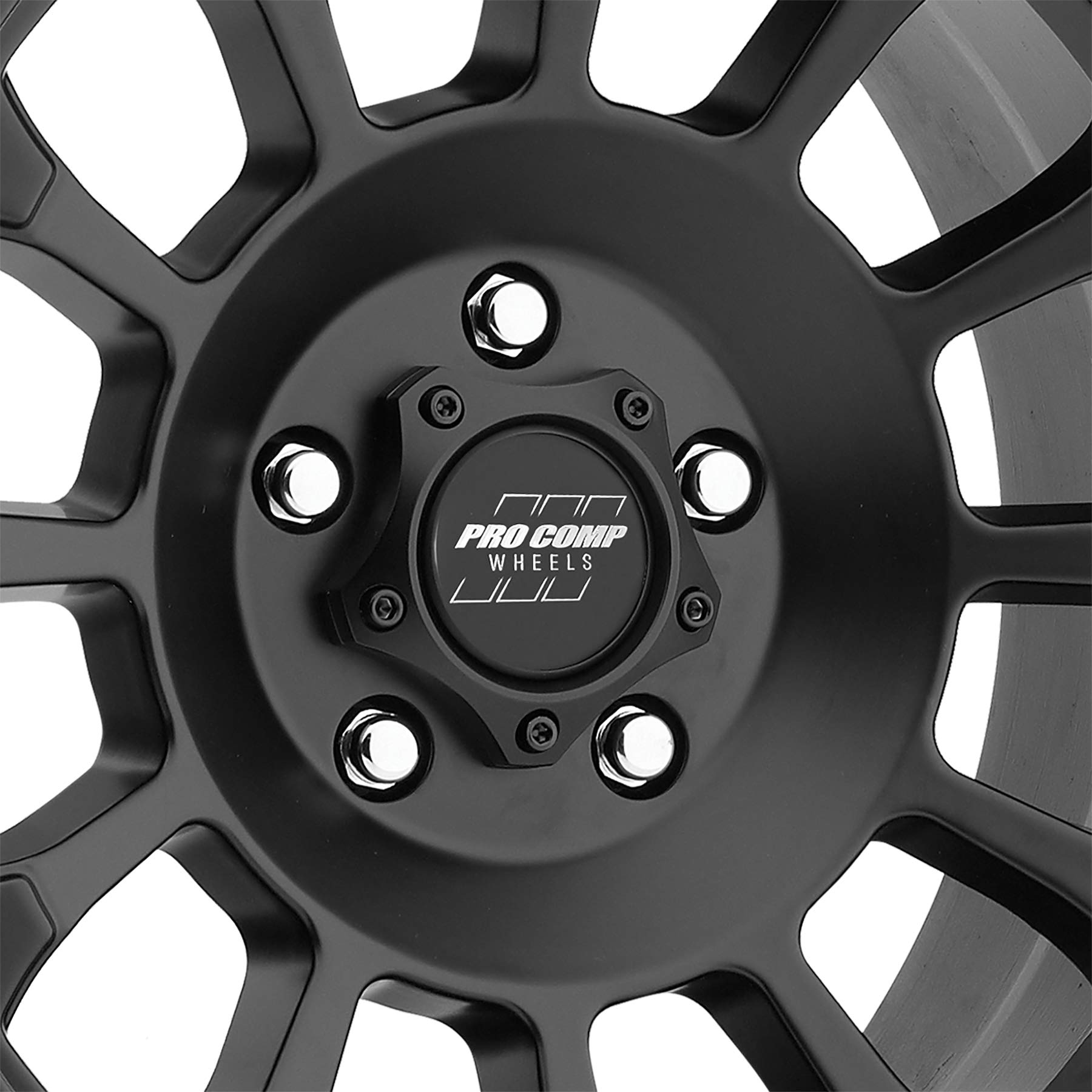 Pro Comp Alloys PRO COMP Series 34 Rockwell Satin Black Wheels 17x8.5 5x5 Bolt Pattern -6mm Offset - Durable Off-Road Rims for Jeep Wrangler & Truck Adventures