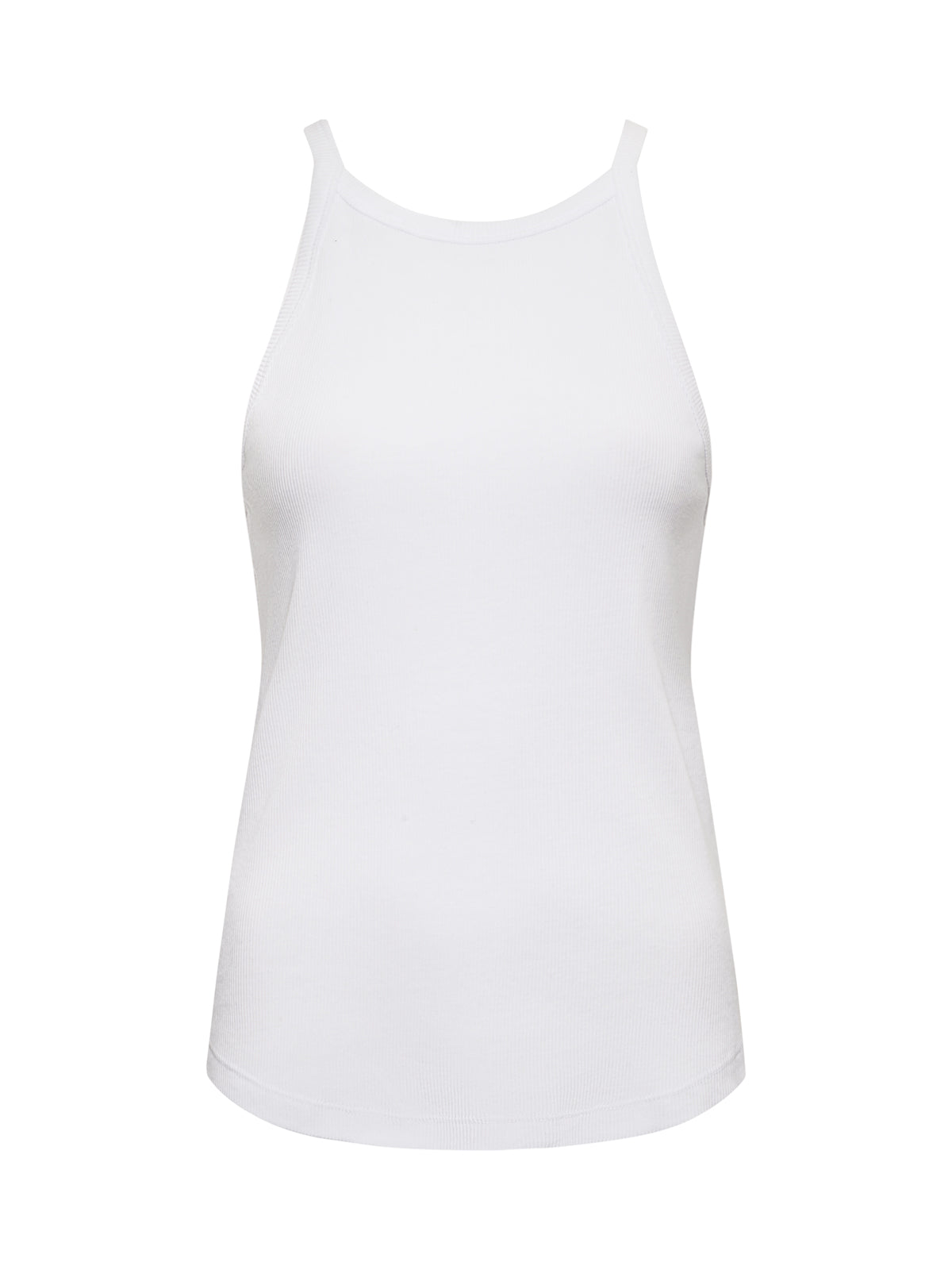 Women's Ribbed Racerback Tank Top - White | Slim Fit Workout Shirt for Yoga, Gym & Running | Breathable Summer Athletic Wear