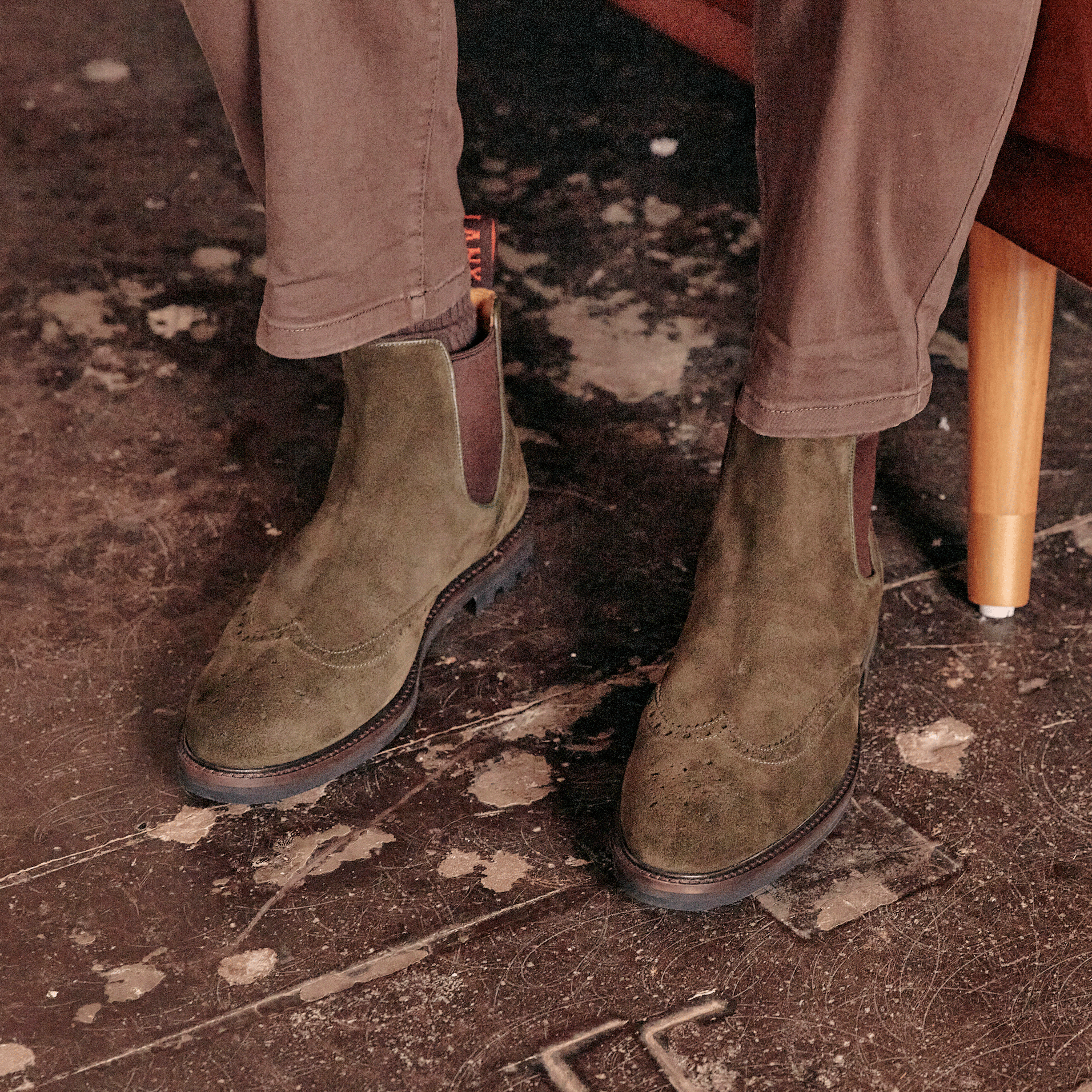 MITTON Khaki Suede Shoes for Men - Comfortable & Stylish Casual Sneakers for Walking, Travel & Everyday Wear