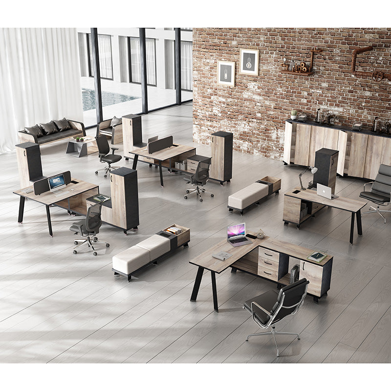 HALDIS 160cm Warm Oak & Black Credenza - Modern TV Stand with Storage for Living Room, Bedroom & Home Office