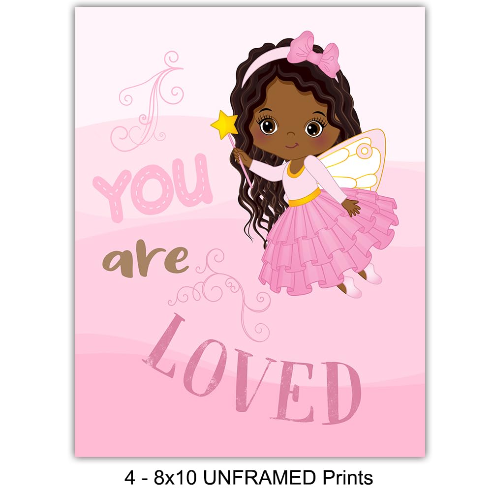 Black Girl Wall Art - Princess Decor for Toddler Bedroom & Gifts