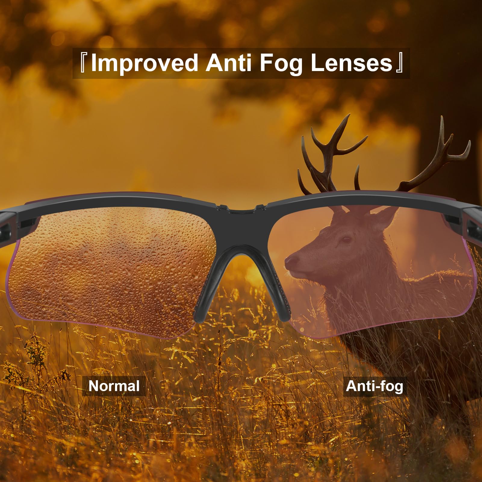 Anti-Fog Shooting Safety Glasses - Tactical Ballistic Eye Protection for Men & Women - Perfect for Hunting, Gun Range & Outdoor Sports
