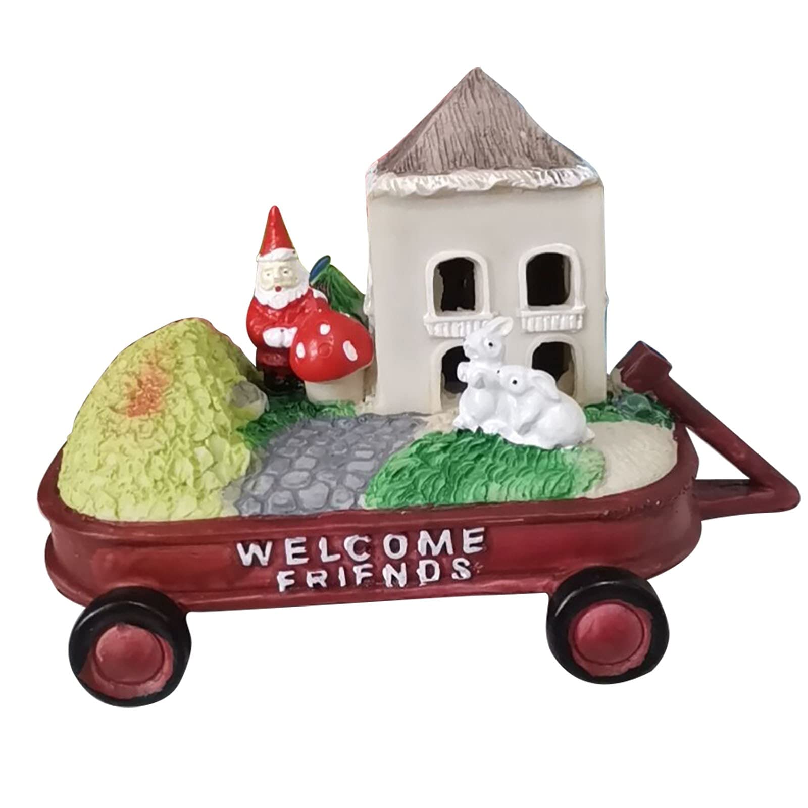 Kids Tattoo Party Favors & Red Rabbit Garden Statue Decor with Vintage Uranium Glass Lamp - Perfect for Birthday Parties, Outdoor Garden Decor, and Home Decoration
