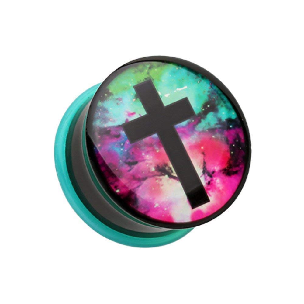 Galaxy Cross Ear Gauge Plug - Covet Jewelry for Stretching & Style