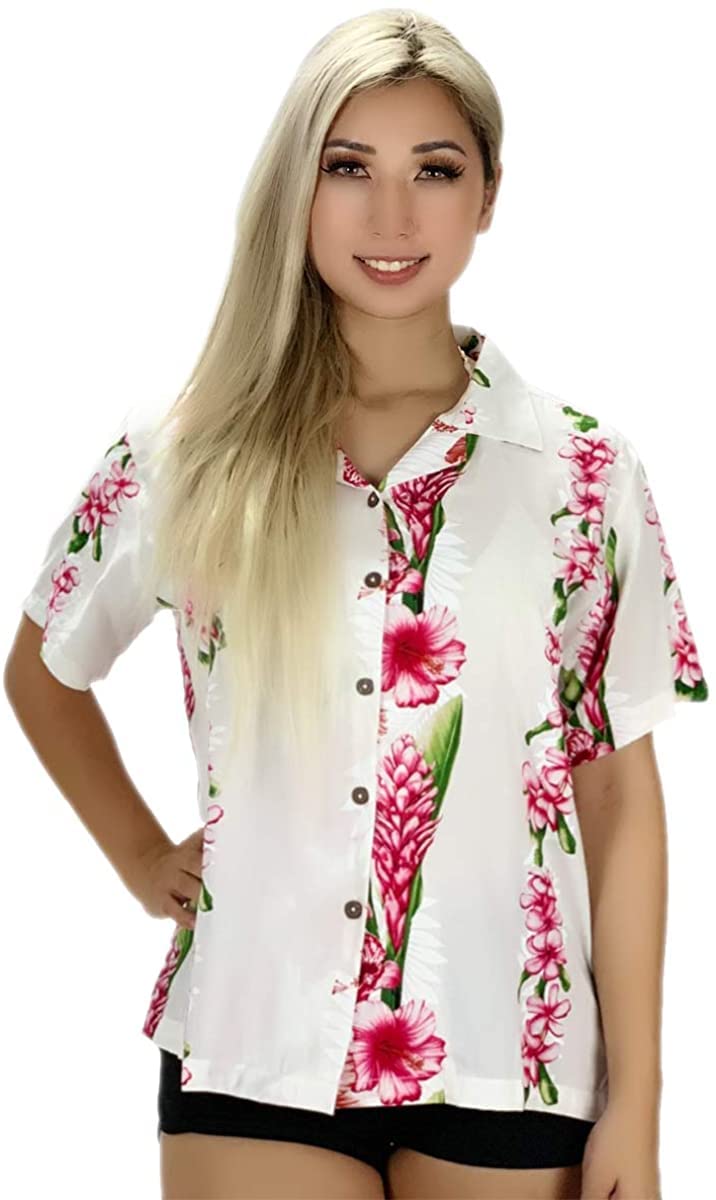 Stylish Women's Hawaiian Aloha Shirt - Tropical Summer Beach Floral Print - Perfect for Vacation, Luau Party & Casual Wear
