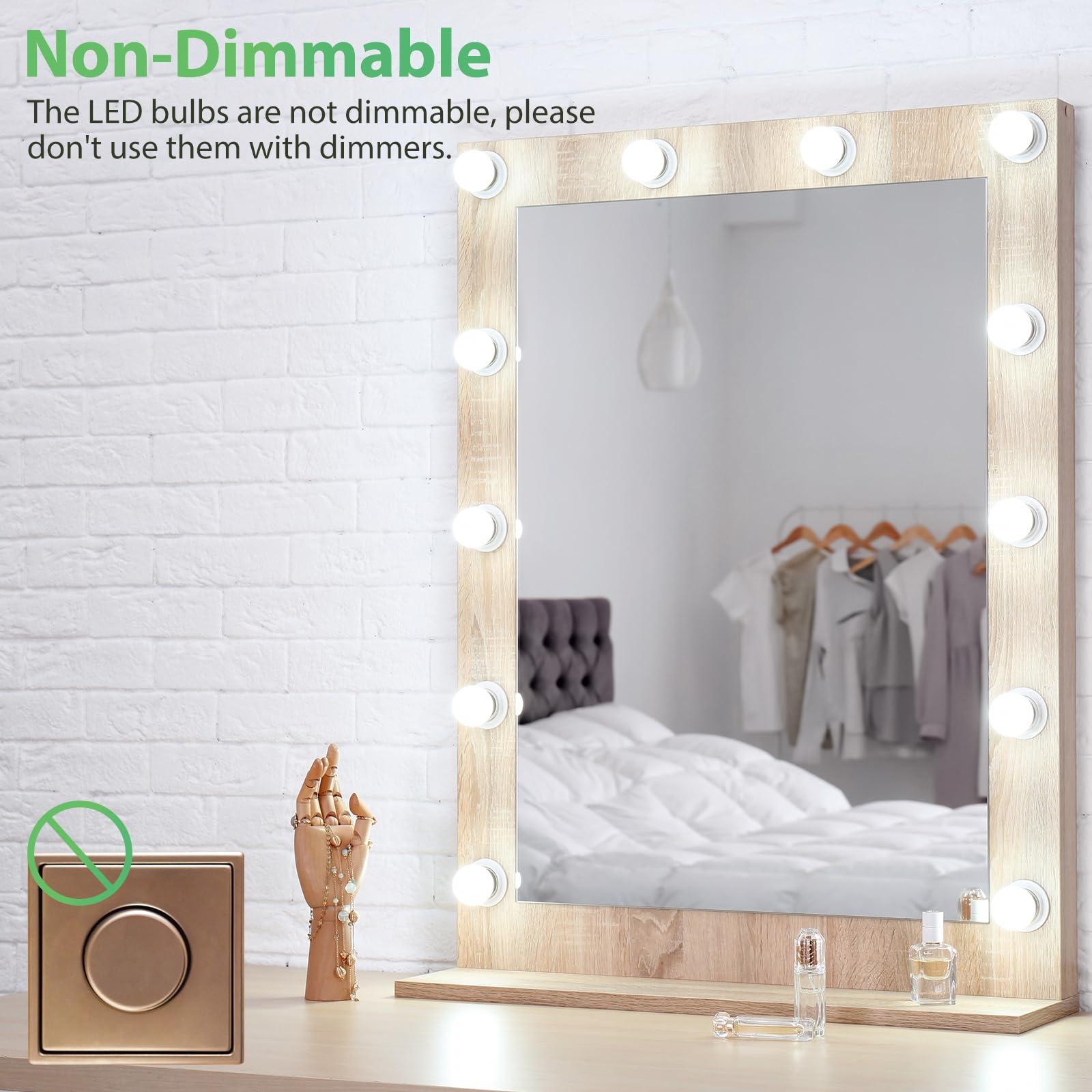 LED Vanity Light Bulbs 60W Equivalent 5000K Daylight White - 7W G25 Globe Bulbs for Bathroom Makeup Mirror (800 Lumens, Non-Dimmable, 120V, 6-Pack) - Perfect for Vanity Dressing Table, Spa Lighting & Home Decoration