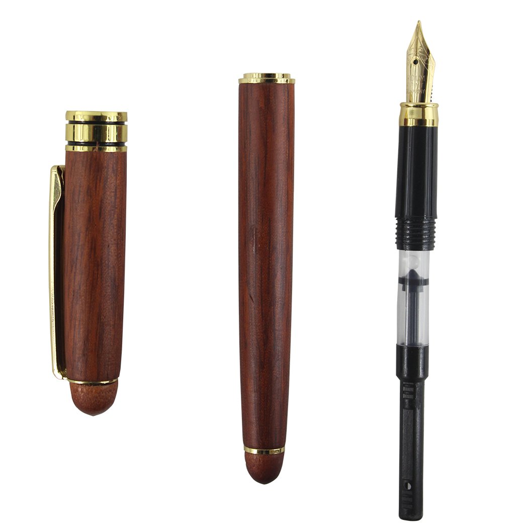 Premium Gullor Redwood Fountain Pen with Luxury Gift Box - Elegant Writing Instrument for Calligraphy, Journaling & Gifting (Ideal for Professionals, Students & Pen Enthusiasts)