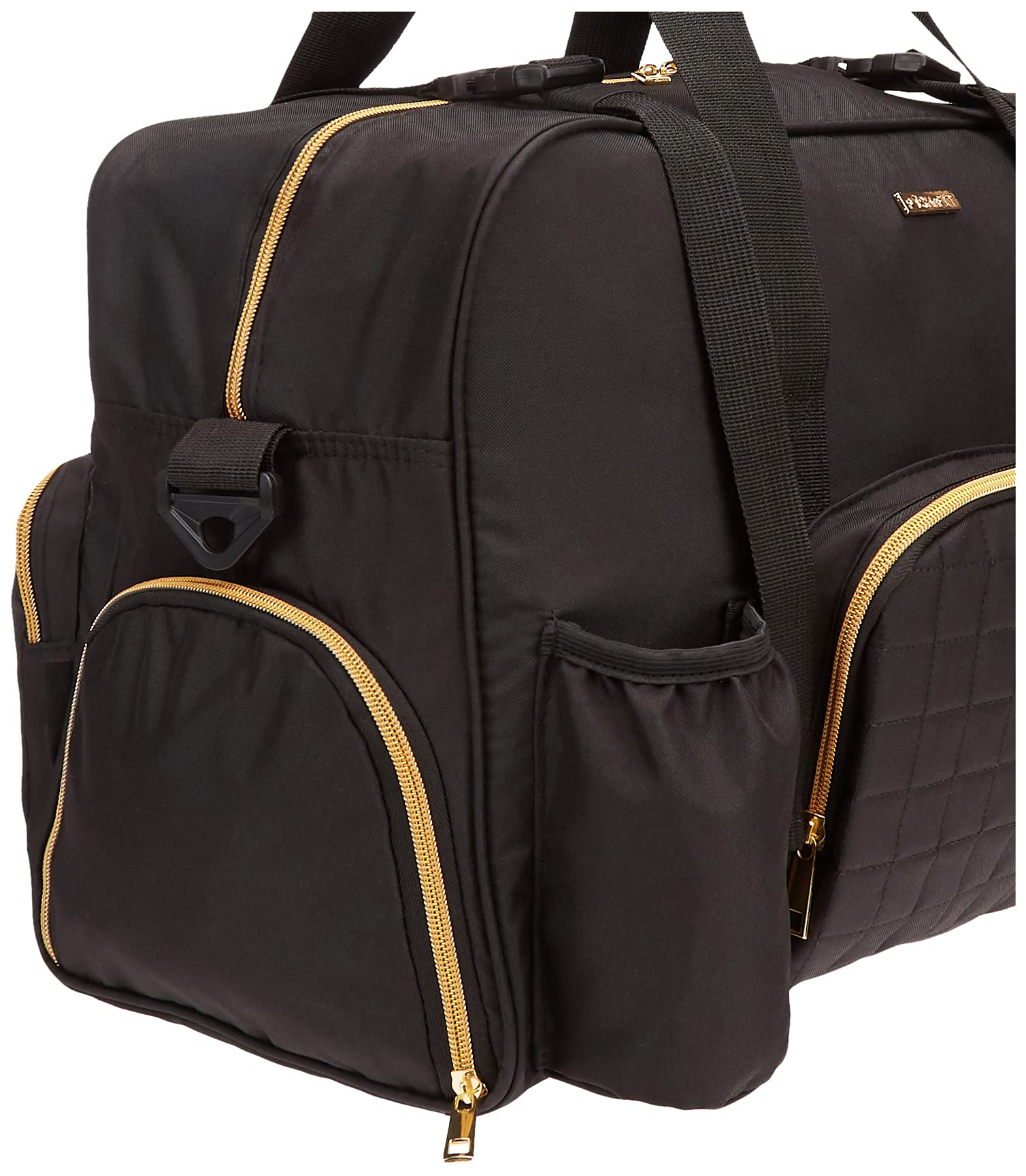 Women's Waterproof Gym Duffel Bag - Large Travel & Weekender Bag with Yoga Mat & Shoe Storage - Carry On Luggage for Fitness, Workouts & Travel (Black, Non-Quilted)