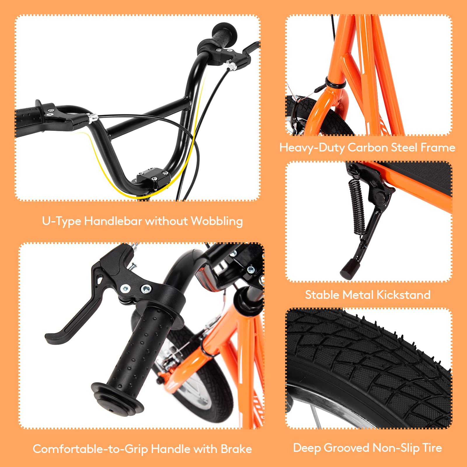 Goplus Youth Kick Scooter for Kids & Adults - 12-Inch Air Filled Wheels, Carbon Steel Frame, Adjustable Handlebar, Front & Rear Dual Brakes - Perfect Ride On Toy for Teens 8+ Years Old - Great for Commuting, School, Park & Outdoor Fun