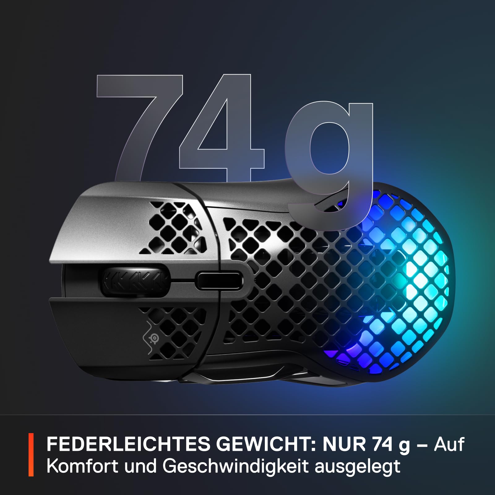 SteelSeries Aerox 5 Wireless RGB Gaming Mouse - Ultra-Lightweight Honeycomb Design with Water-Resistant Coating - 9 Programmable Buttons - Bluetooth & 2.4GHz Wireless - 18,000 DPI TrueMove Air Optical Sensor - Perfect for FPS, MOBA, and Esports Gaming