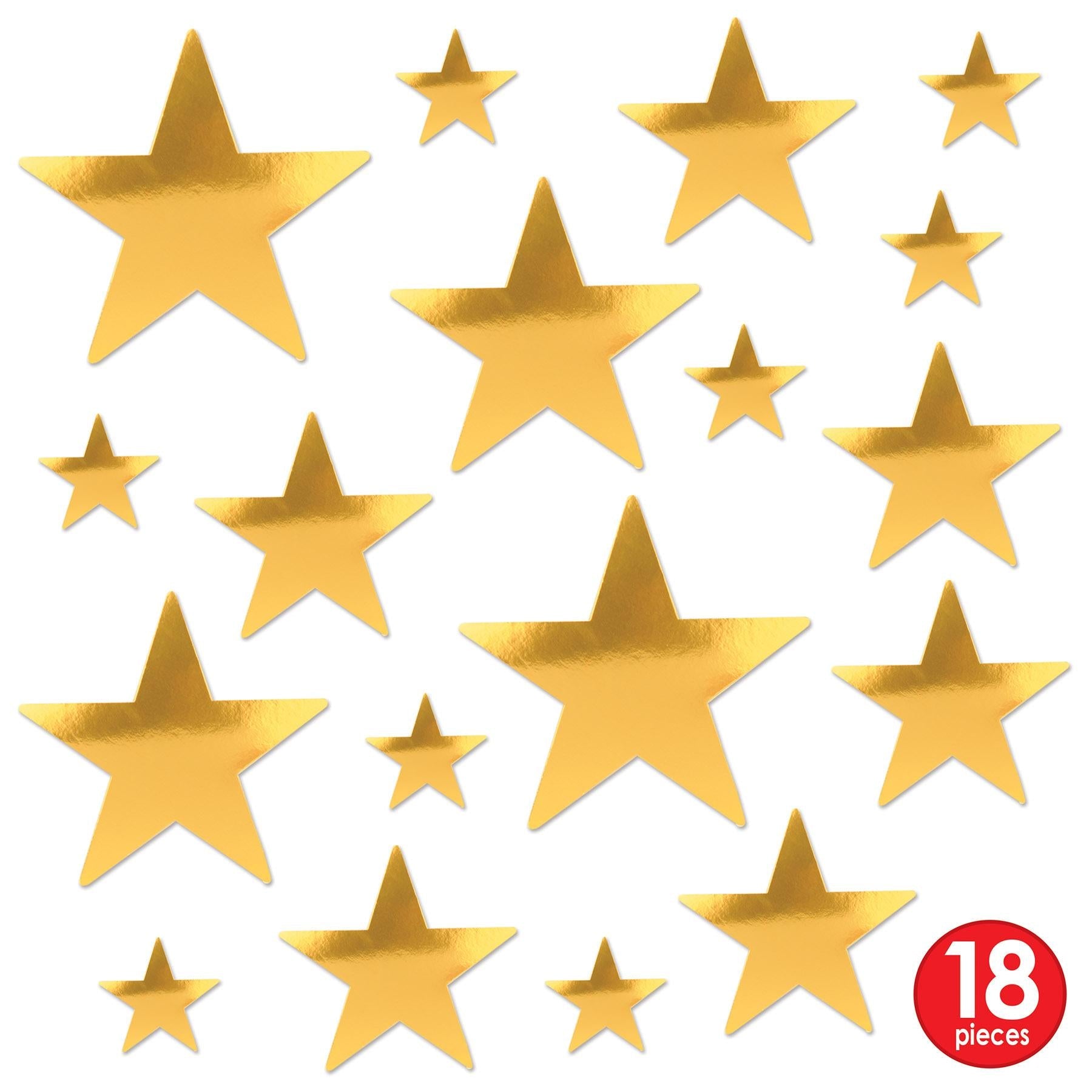 108 Pack Gold Foil Star Cutouts for Party Decorations - Perfect for Birthday, Christmas, Wedding & Holiday Celebrations