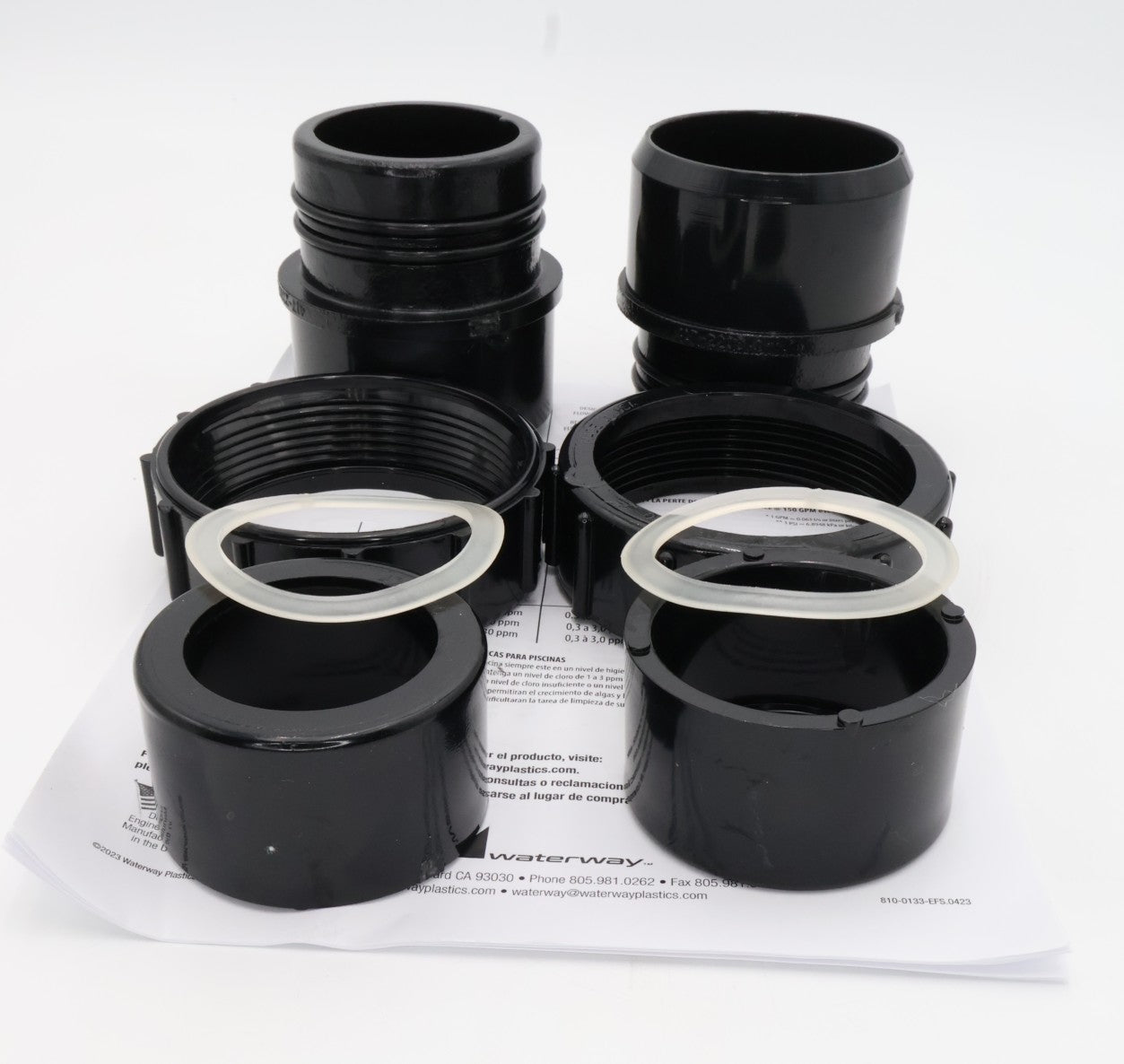 Waterway Filter Unions 400 9974B - Replacement Pool & Spa Filter Fittings for Inground Pools, Hot Tubs, and Water Filtration Systems