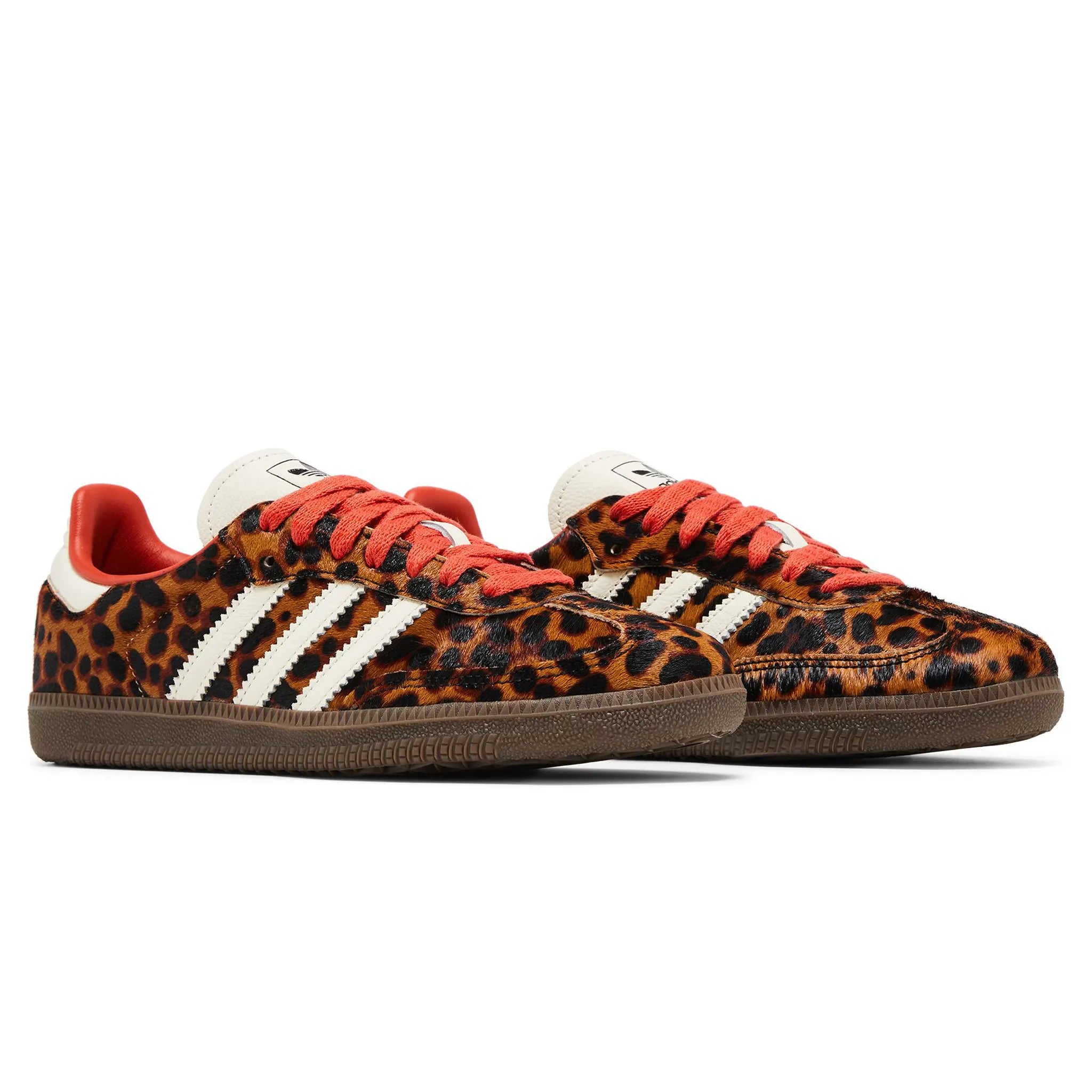 Adidas Samba OG Women's Sneakers - Red Leopard Print Fashion Athletic Shoes for Casual Wear & Street Style