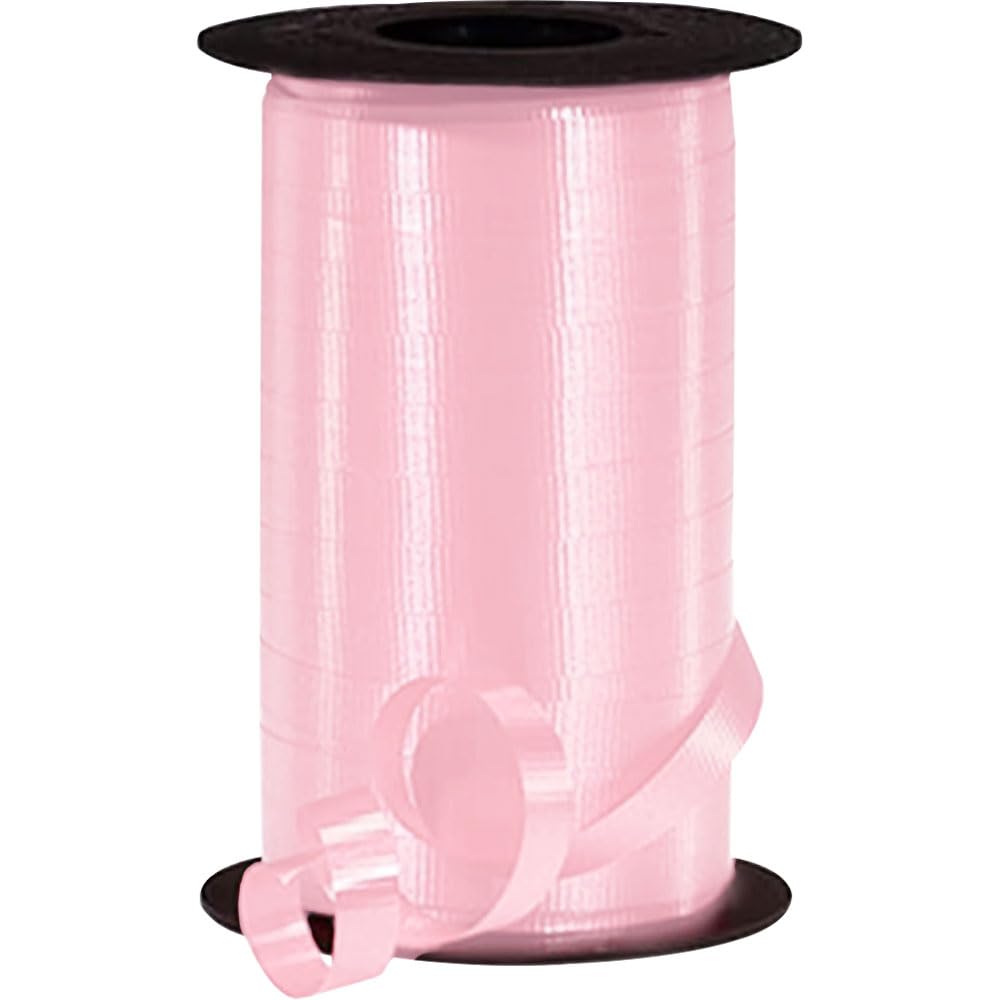 Crimped Texture PMU Curling Ribbon - 3/8 Inch x 250 Yards Light Pink Gift Wrapping Ribbon for Gift Boxes, Floral Arrangements, Birthday Party Decorations, Christmas & Holiday Crafts - Perfect for DIY Projects, Wedding Bouquets, and Festive Home Decor