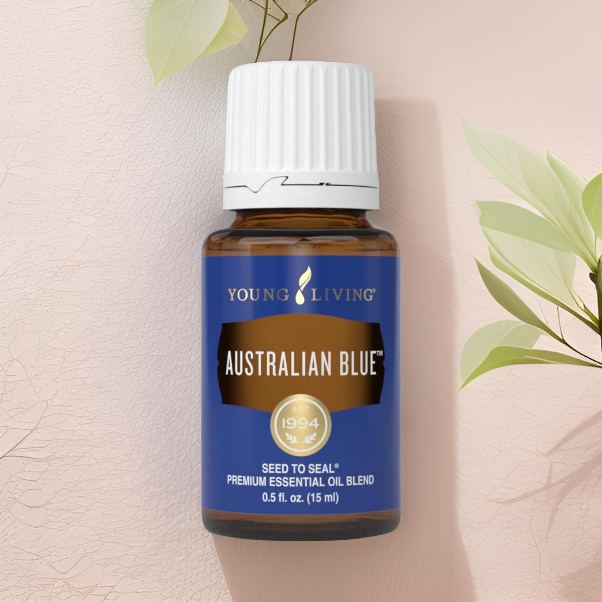 Young Living Australian Blue Essential Oil 15ml - 100% Pure Grounding & Stabilizing Aromatherapy Blend for Meditation, Stress Relief & Emotional Balance | Premium Mix of 16 Oils | Perfect for Diffusers, Massage & Yoga Practice