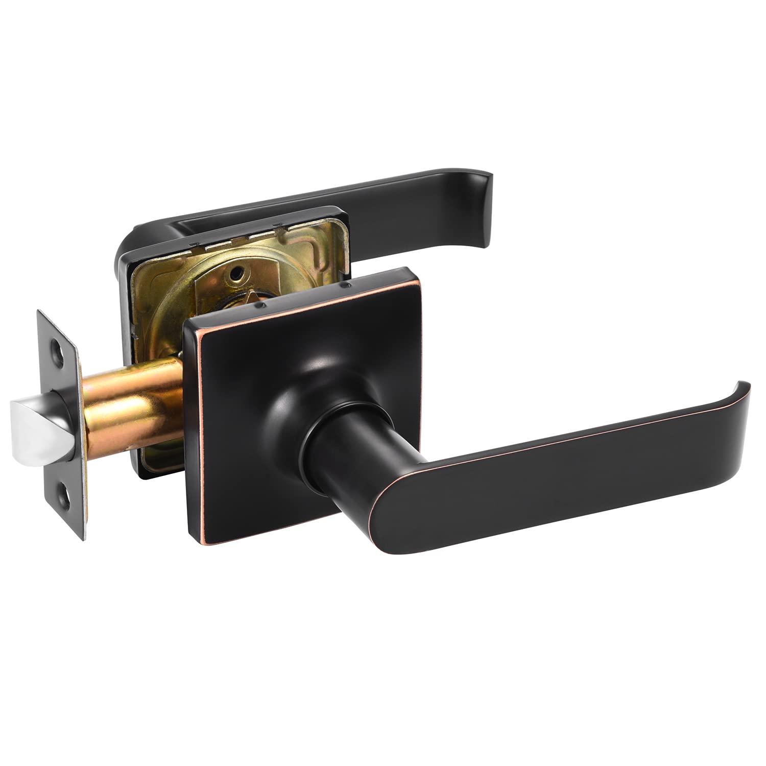 1 Pcs EHOMEWARE Oil Rubbed Bronze Closet Door Handles - Durable Passage Door Lever Set, Keyless Interior Door Hardware for Hall, Bedroom & Bathroom - Perfect for Home Renovation & DIY Projects