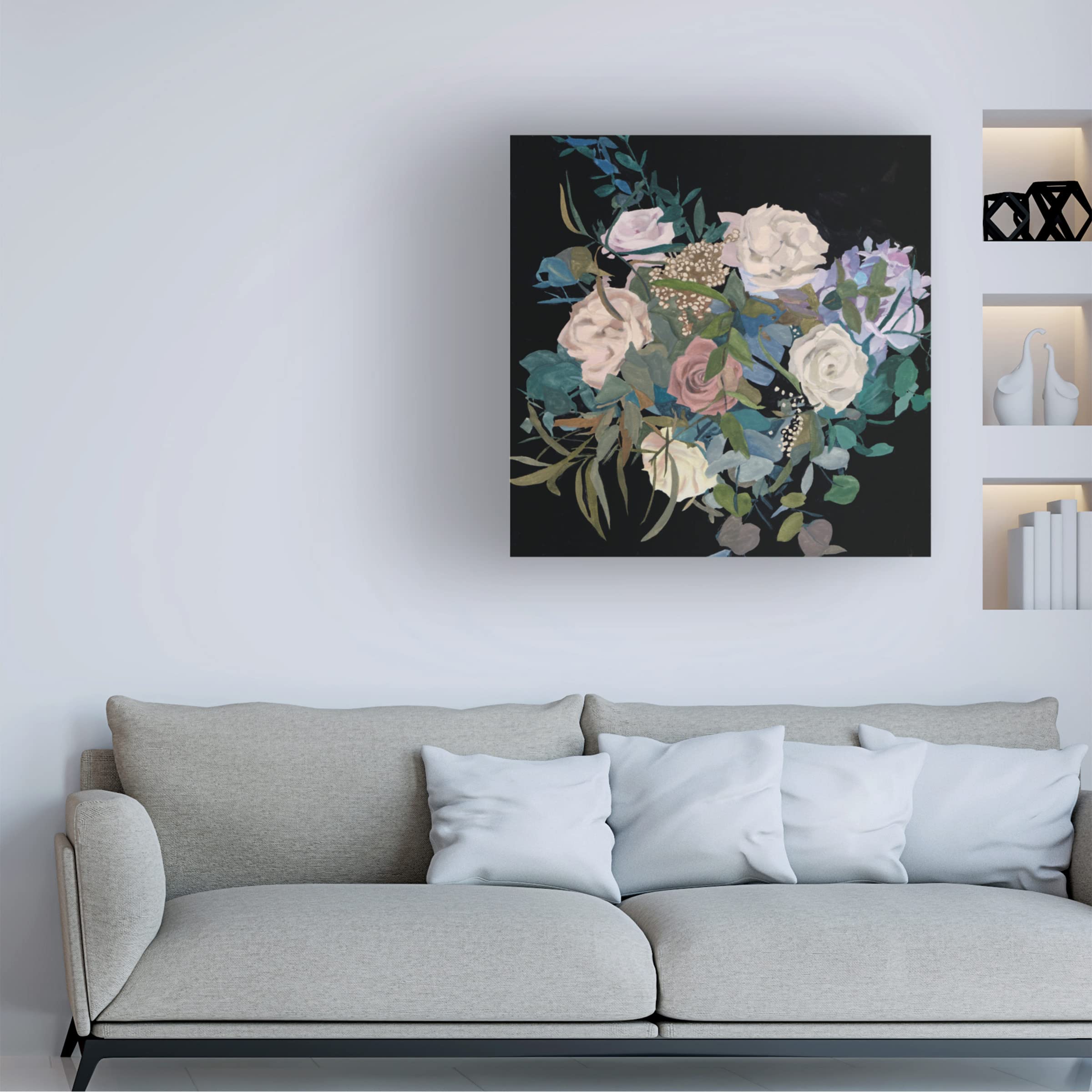 Melissa Wang 'Violet Bouquet I' Floral Canvas Wall Art Print - Handmade Home Decor for Living Room, Bedroom & Office