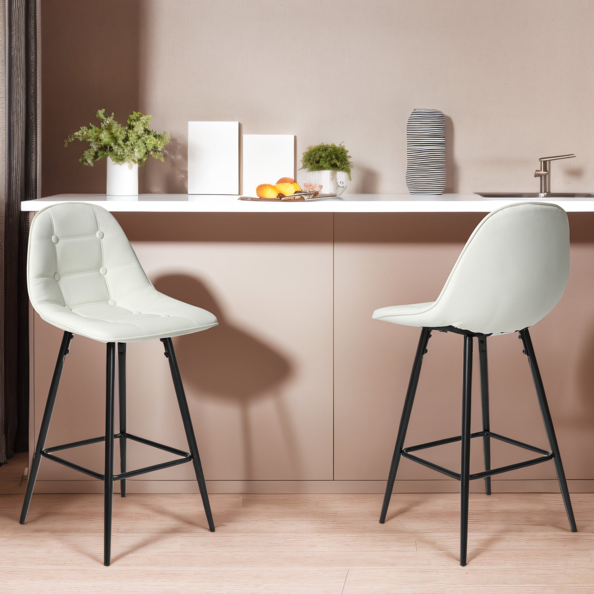 Modern Metal Counter Stools Set of 2 - 25.5