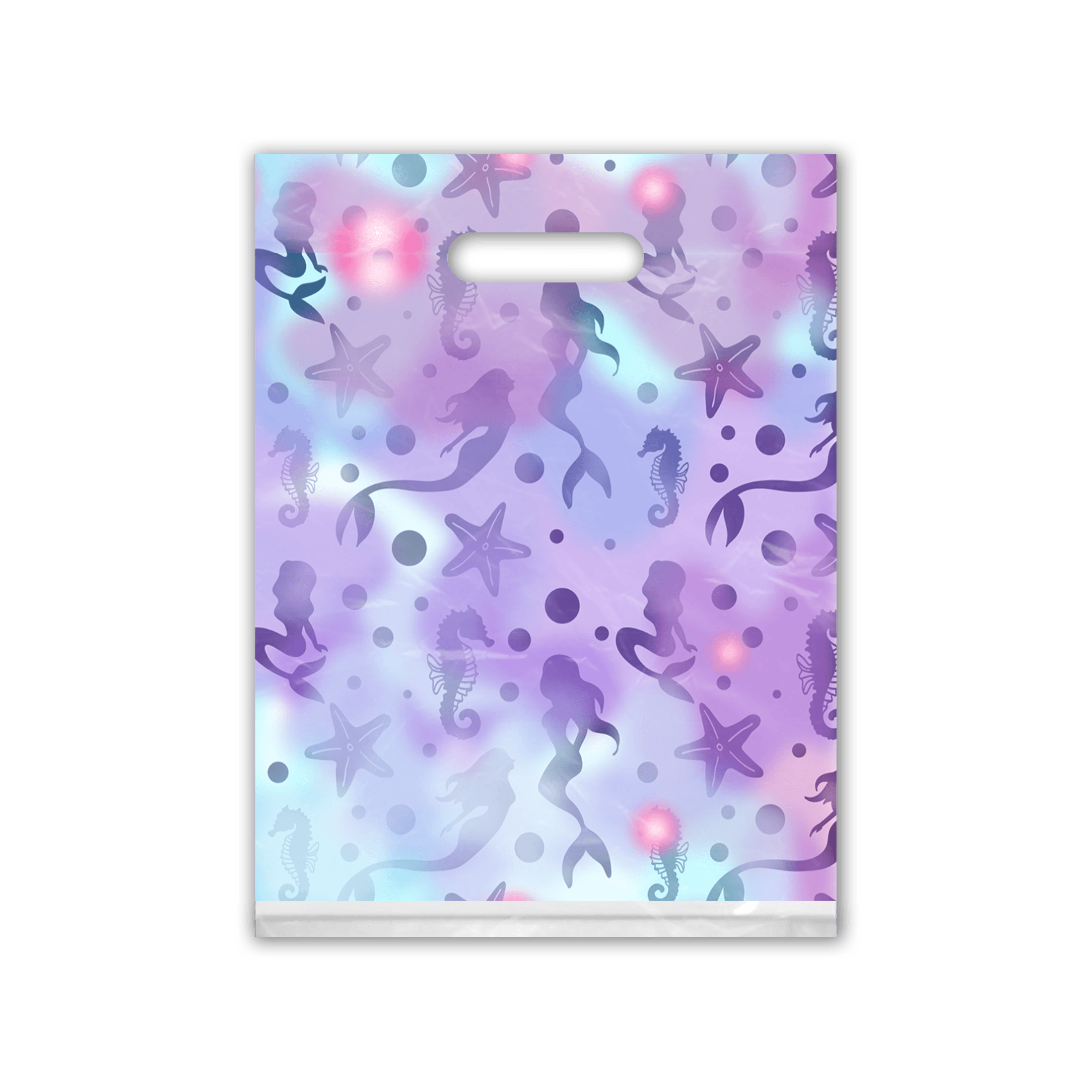 9x12 Inch Mermaid Under The Sea Printed Plastic Bags - Premium Designer Merchandise Bags for Retail, Party Favors & Gift Packaging