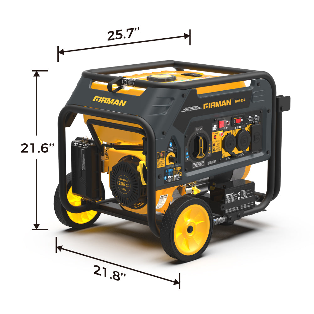 **4550W Dual Fuel Portable Generator with Electric Start & CO Alert - Perfect for Camping, Home Backup & Outdoor Power Needs**