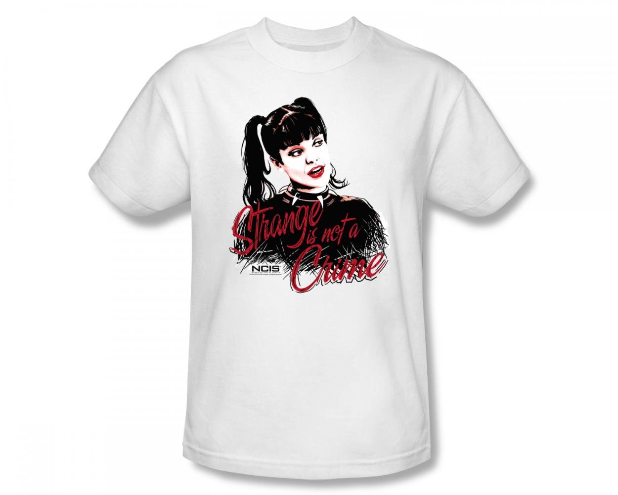 NCIS - Strange is Not A Crime Slim Fit Adult T-Shirt | White XX-Large | Funny TV Show Merchandise | Perfect for Fans, Cosplay & Casual Wear