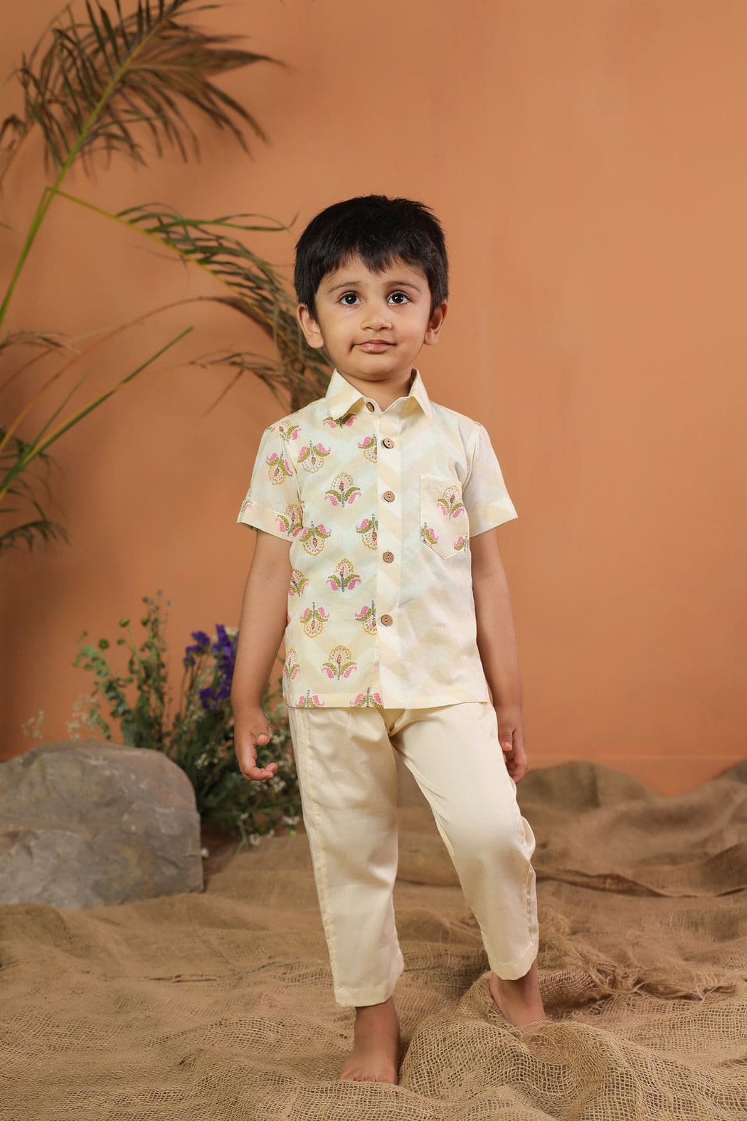 Pre Order Boys Floral Shirt Set - Soft Skin-Friendly Fabric for Casual Wear & Special Occasions